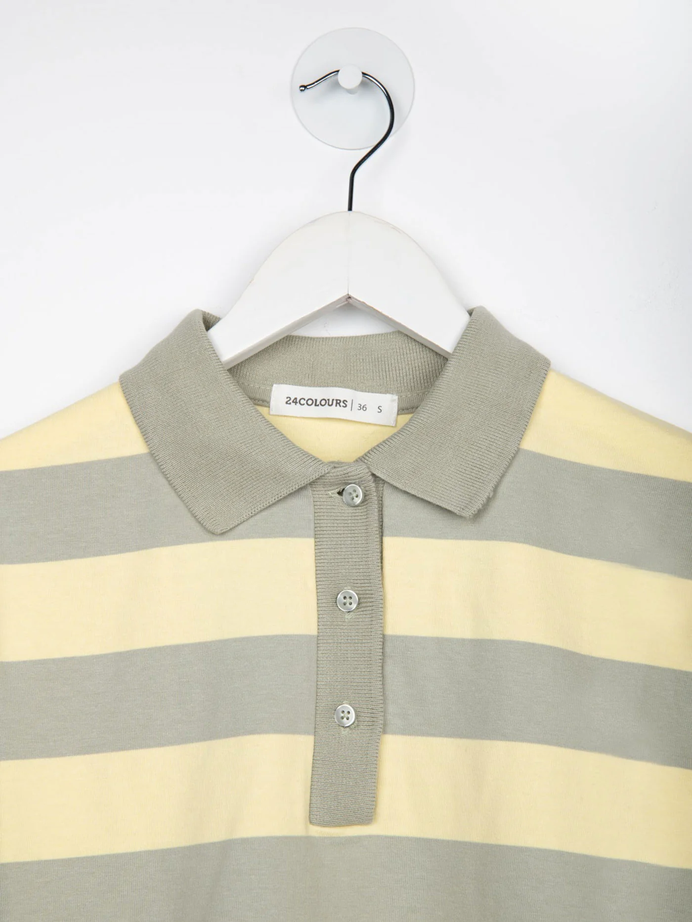 Green Striped Long Sleeve Polo - Image 3