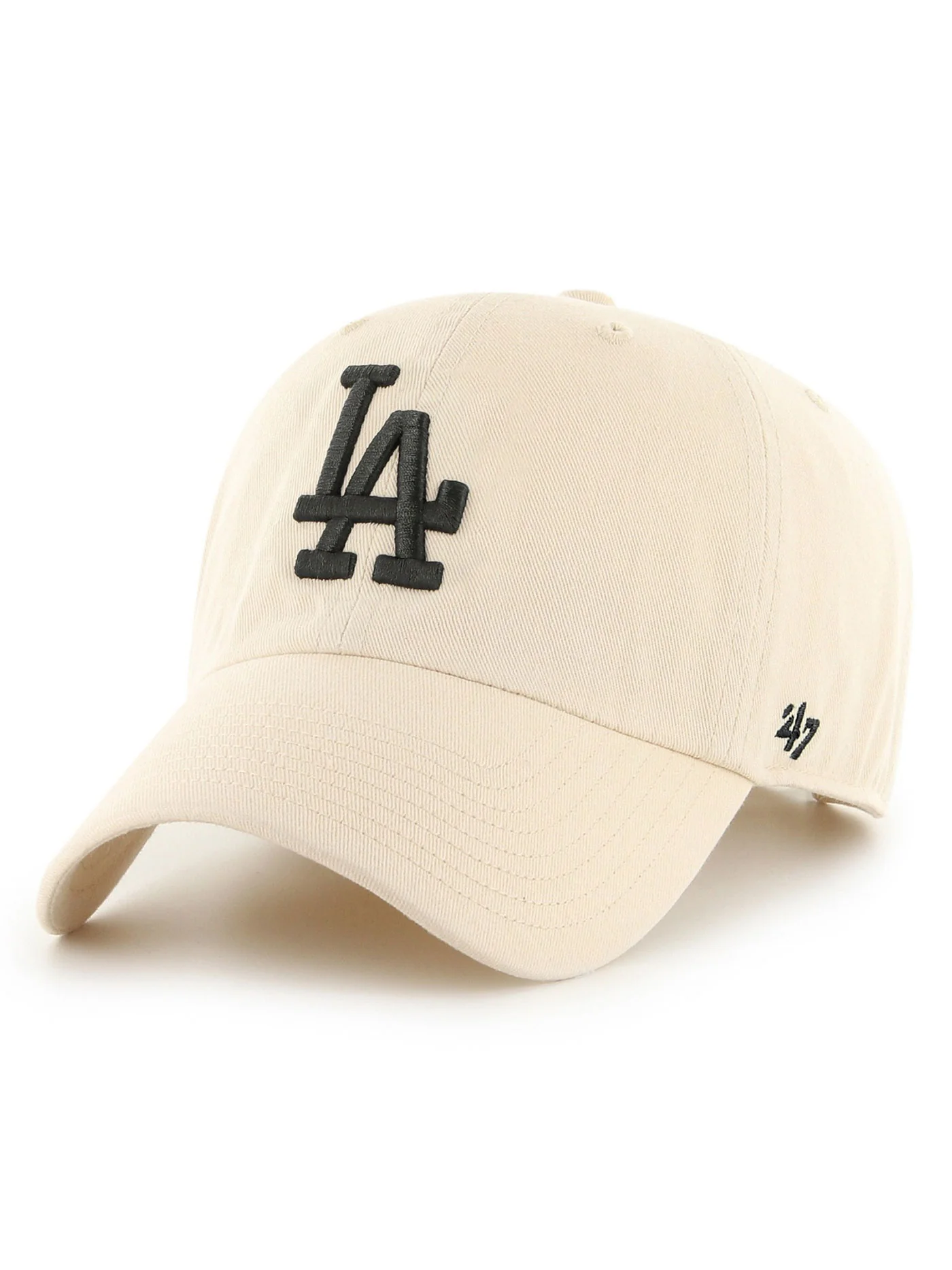 MLB Clean Up Natural/Black Emb Los Angeles Dodgers Hat