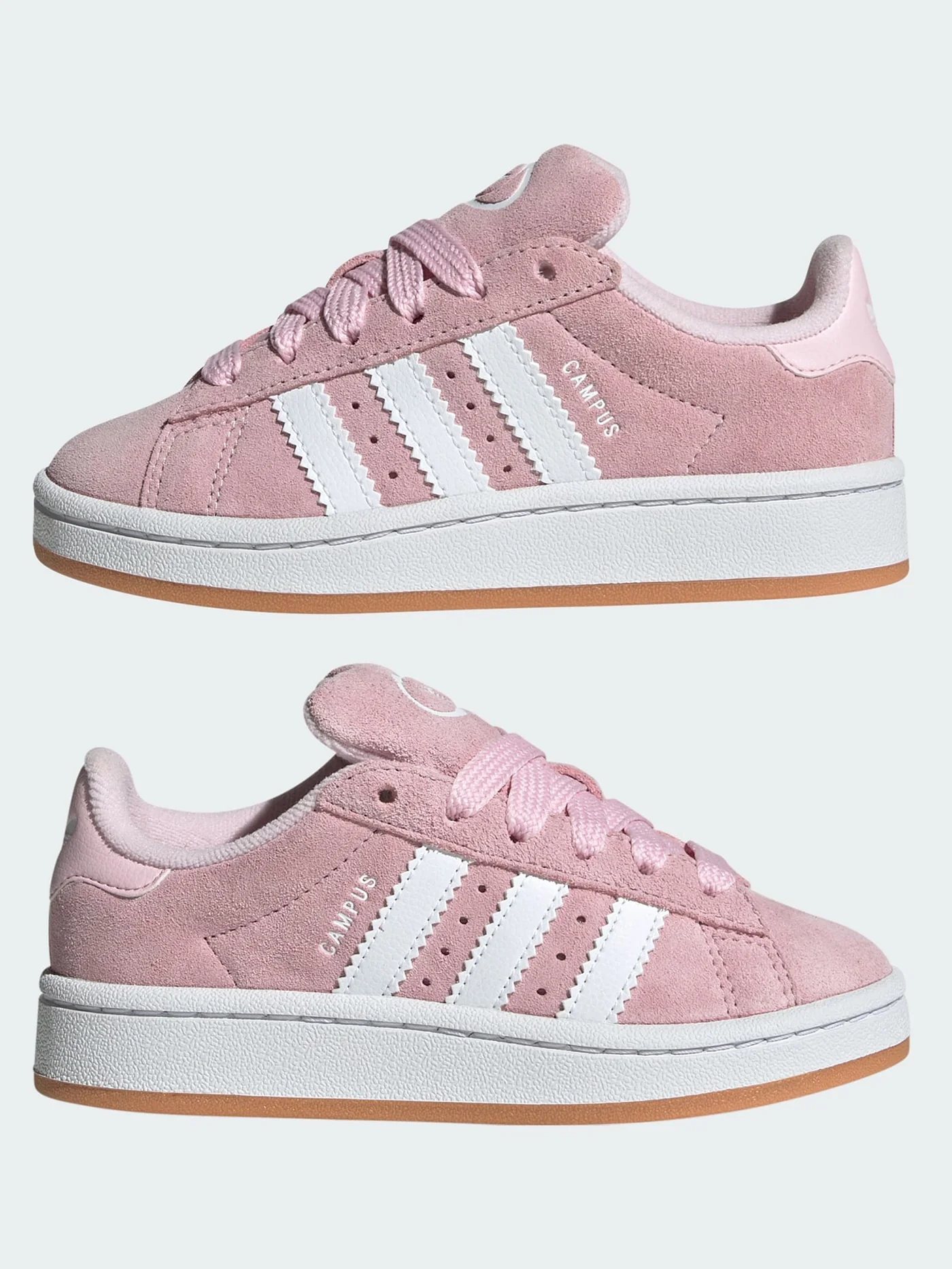 Campus 00s Clear Pink/Cloud White/Gum Shoes (Kids) - Image 7