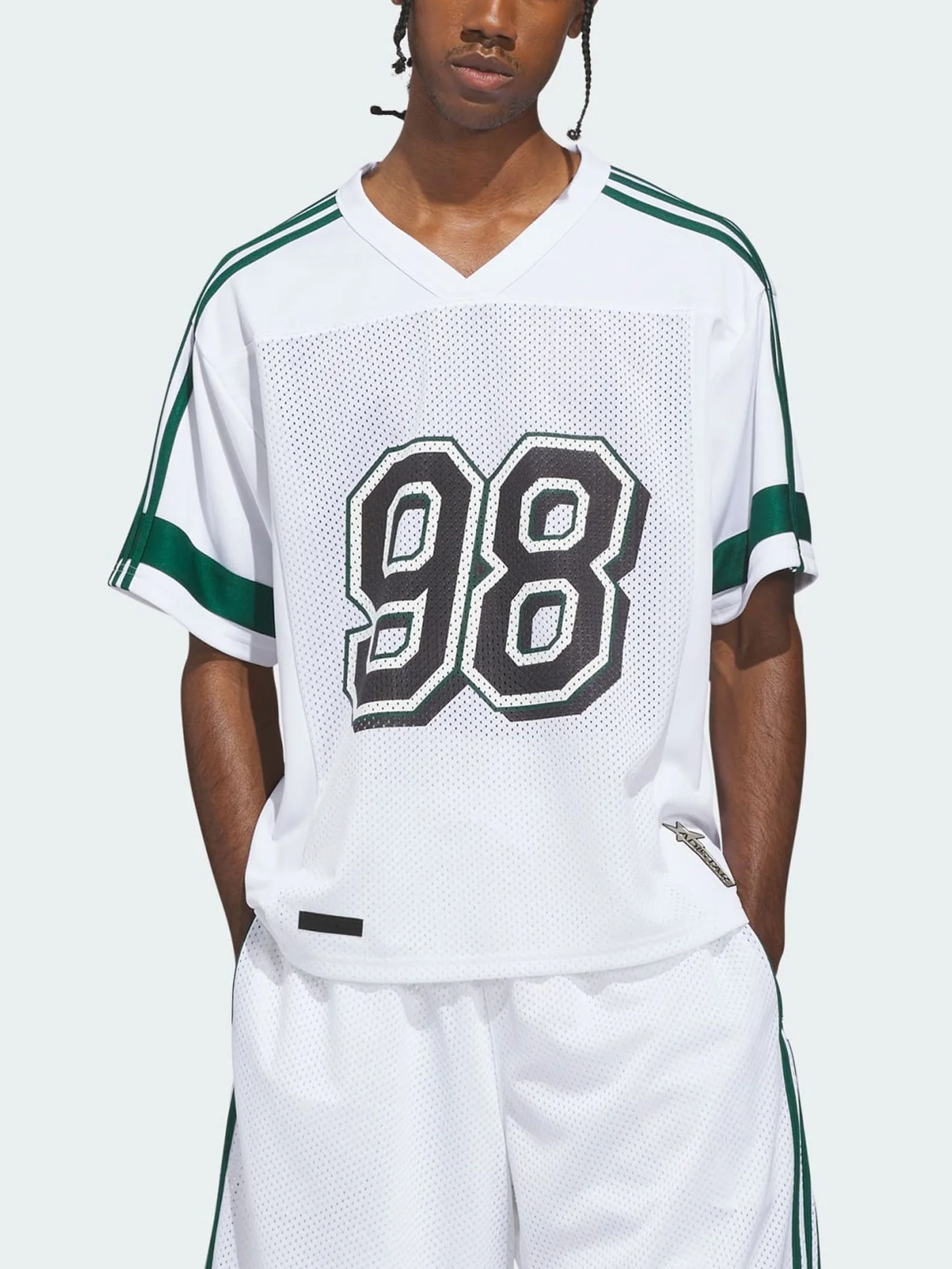 Skate Tyshawn Football Jersey White/Ice Gold Met/Collegiate Green T-Shirt