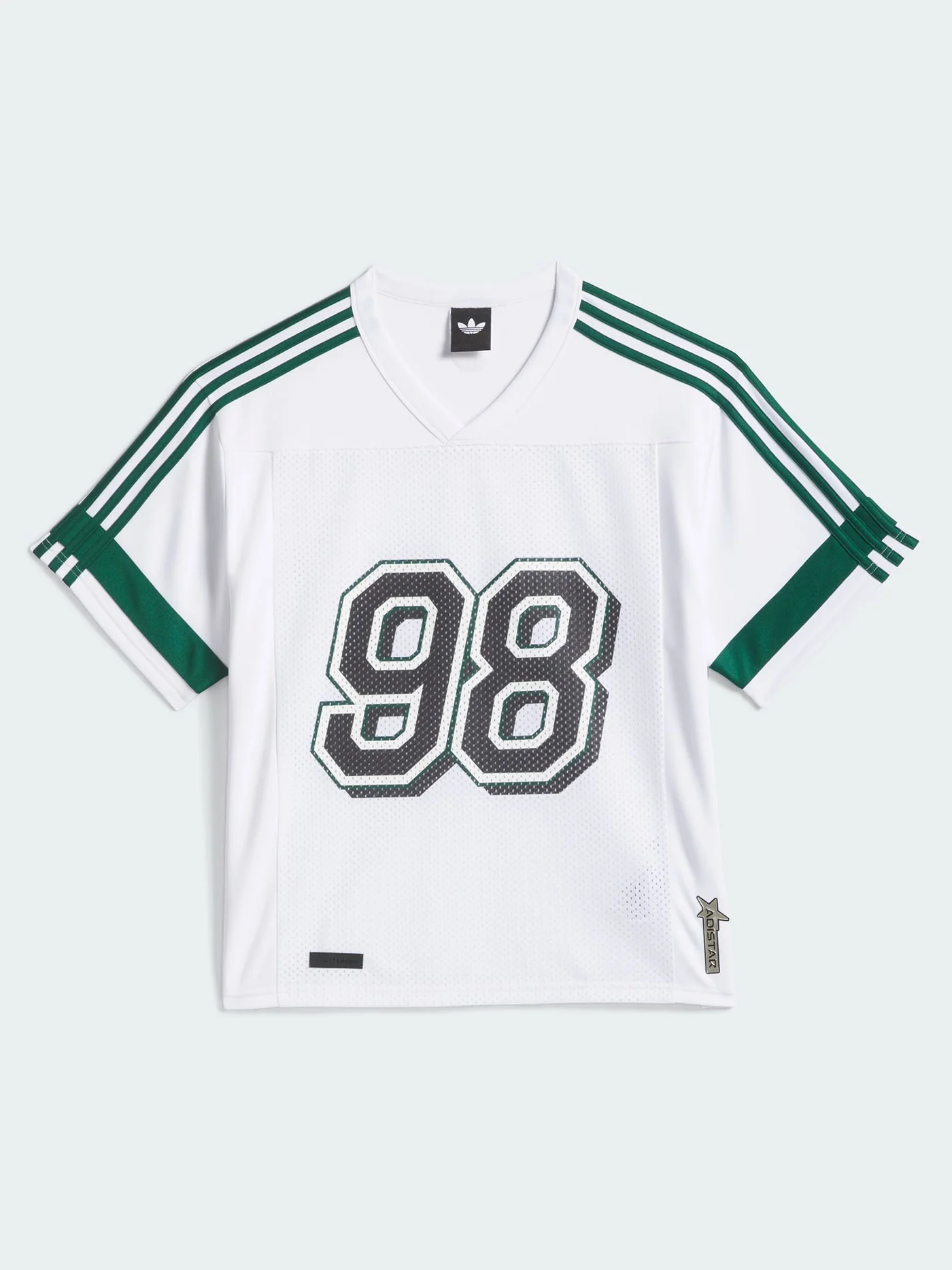 Skate Tyshawn Football Jersey White/Ice Gold Met/Collegiate Green T-Shirt - Image 4