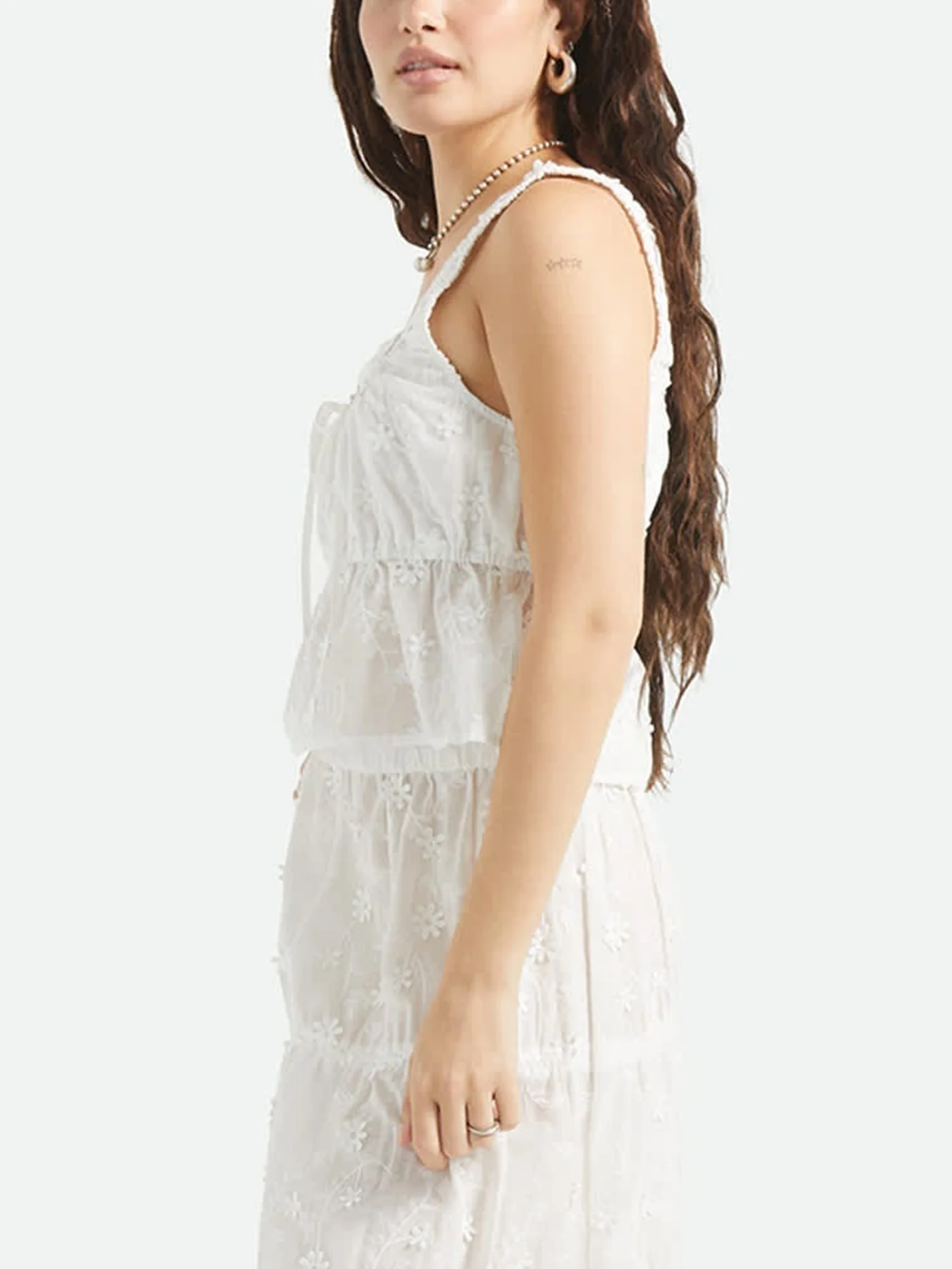 The Abigail Tie Off White Floral Tank Top - Image 2