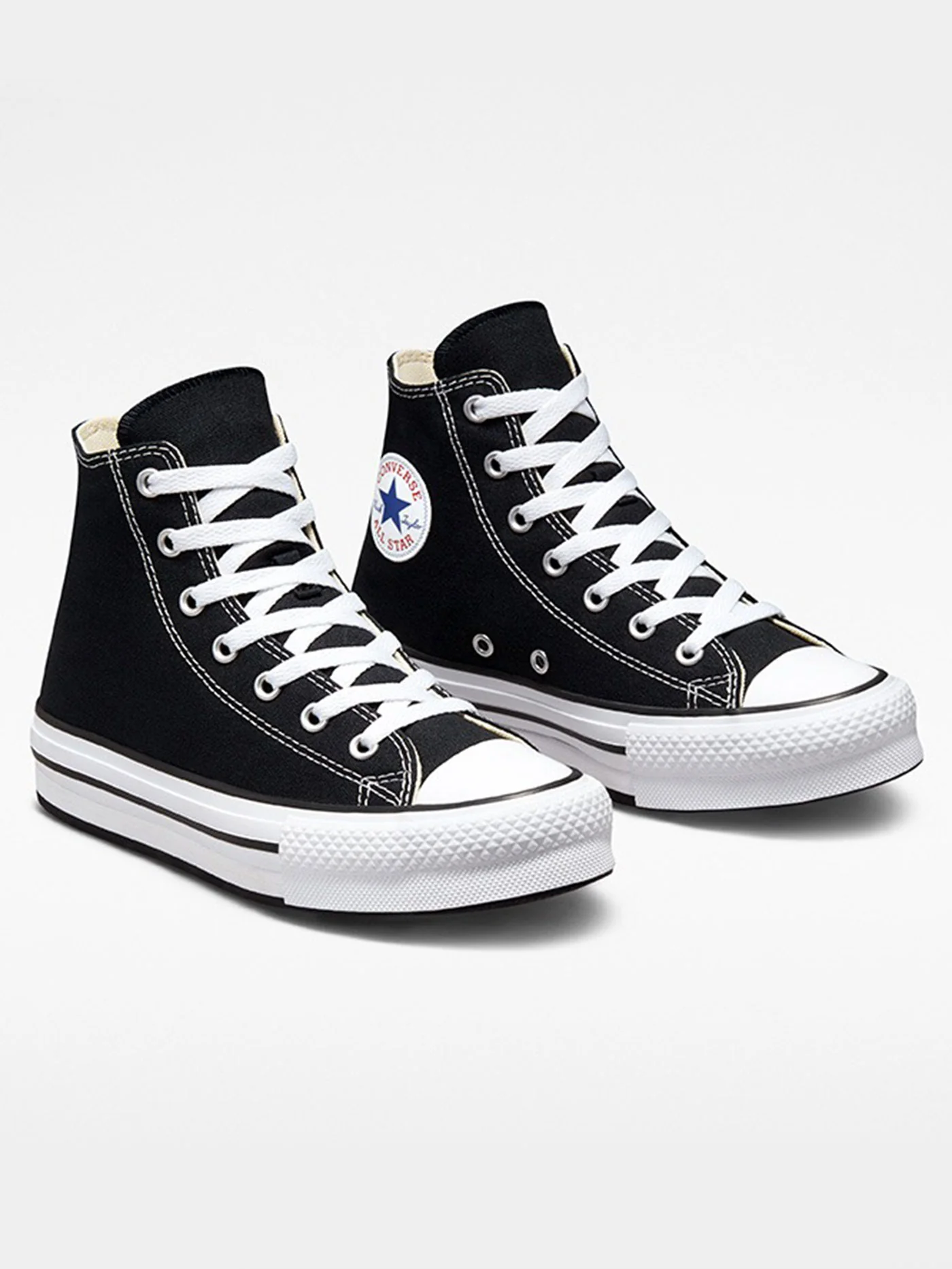 CTAS Platform Hi Black/White/Black Shoes (Kids) - Image 3