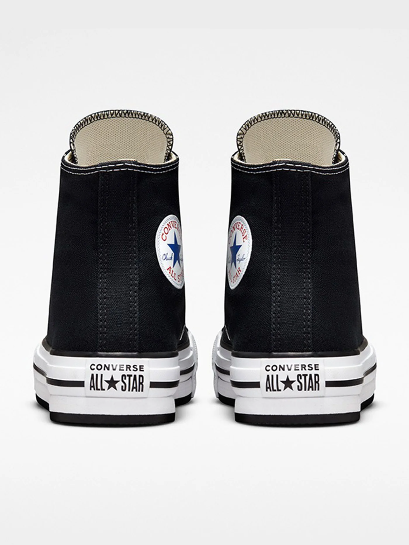 CTAS Platform Hi Black/White/Black Shoes (Kids) - Image 5