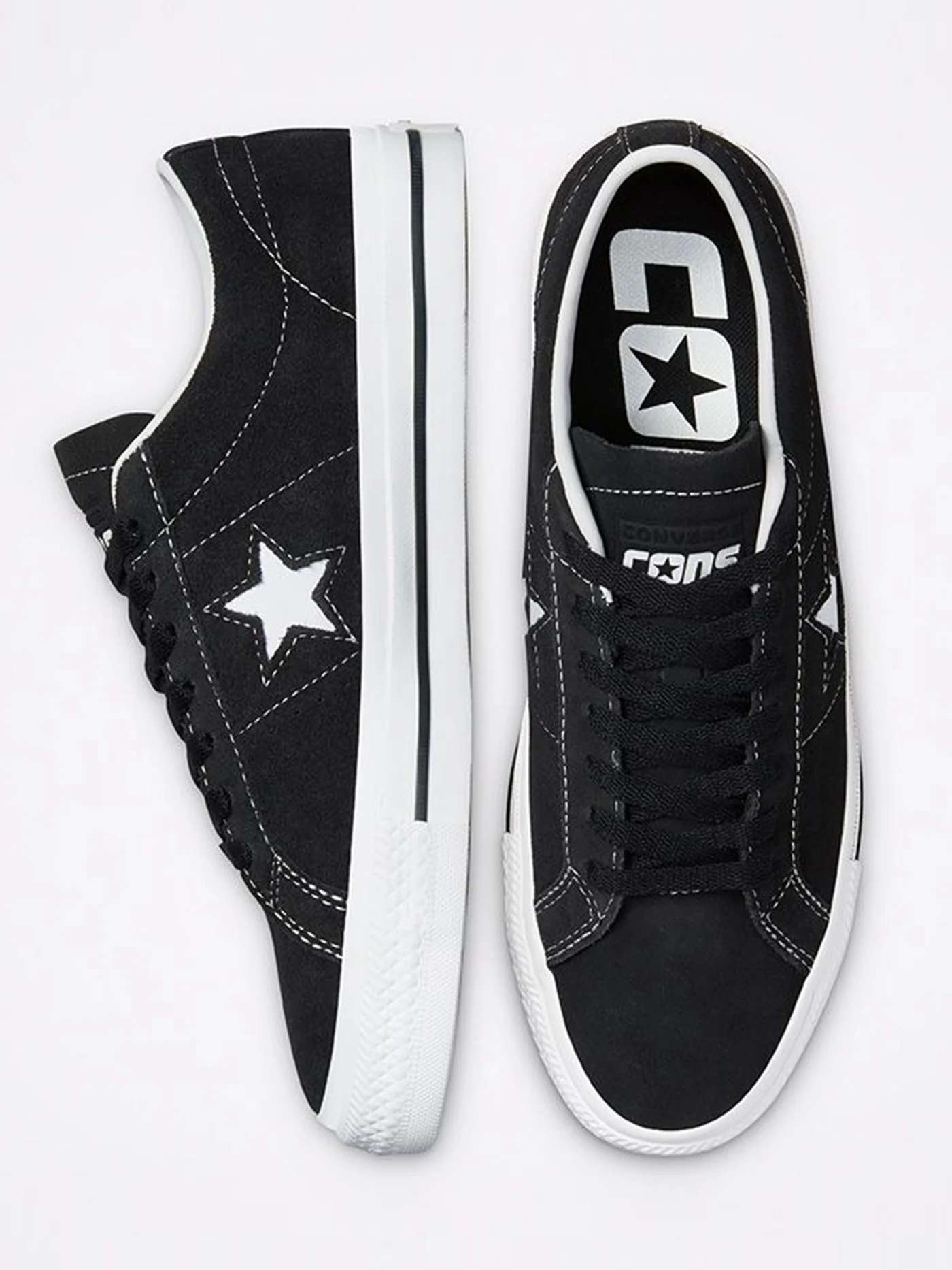 One Star Pro Low Top Black/Black/White Shoes - Image 5
