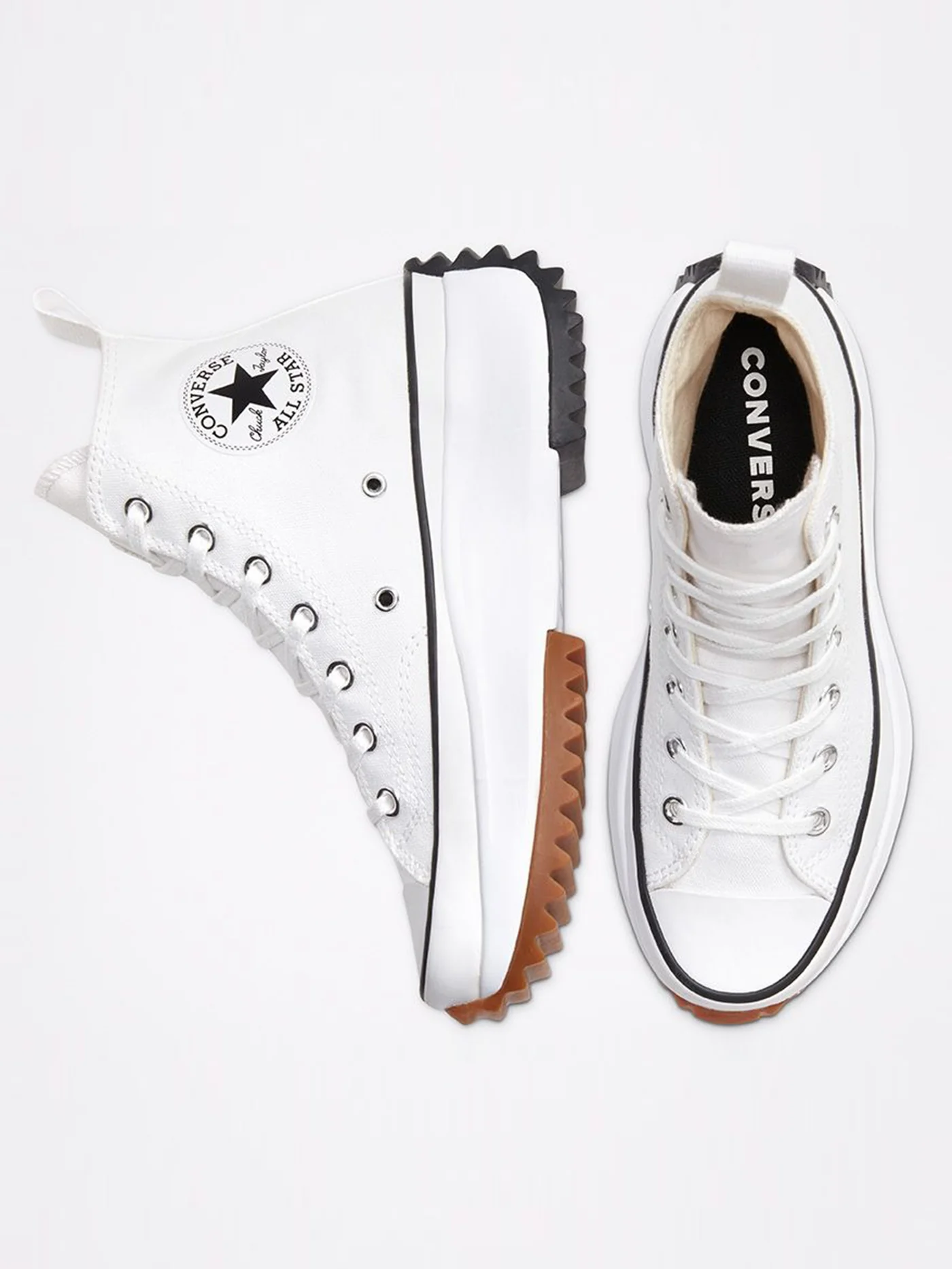 Run Star Hike Hi White/Black/Gum Shoes - Image 5