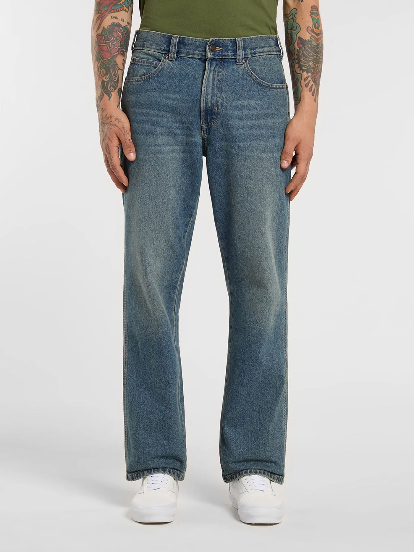 954 Relax Straight Work Khaki Tinted Blue Jeans