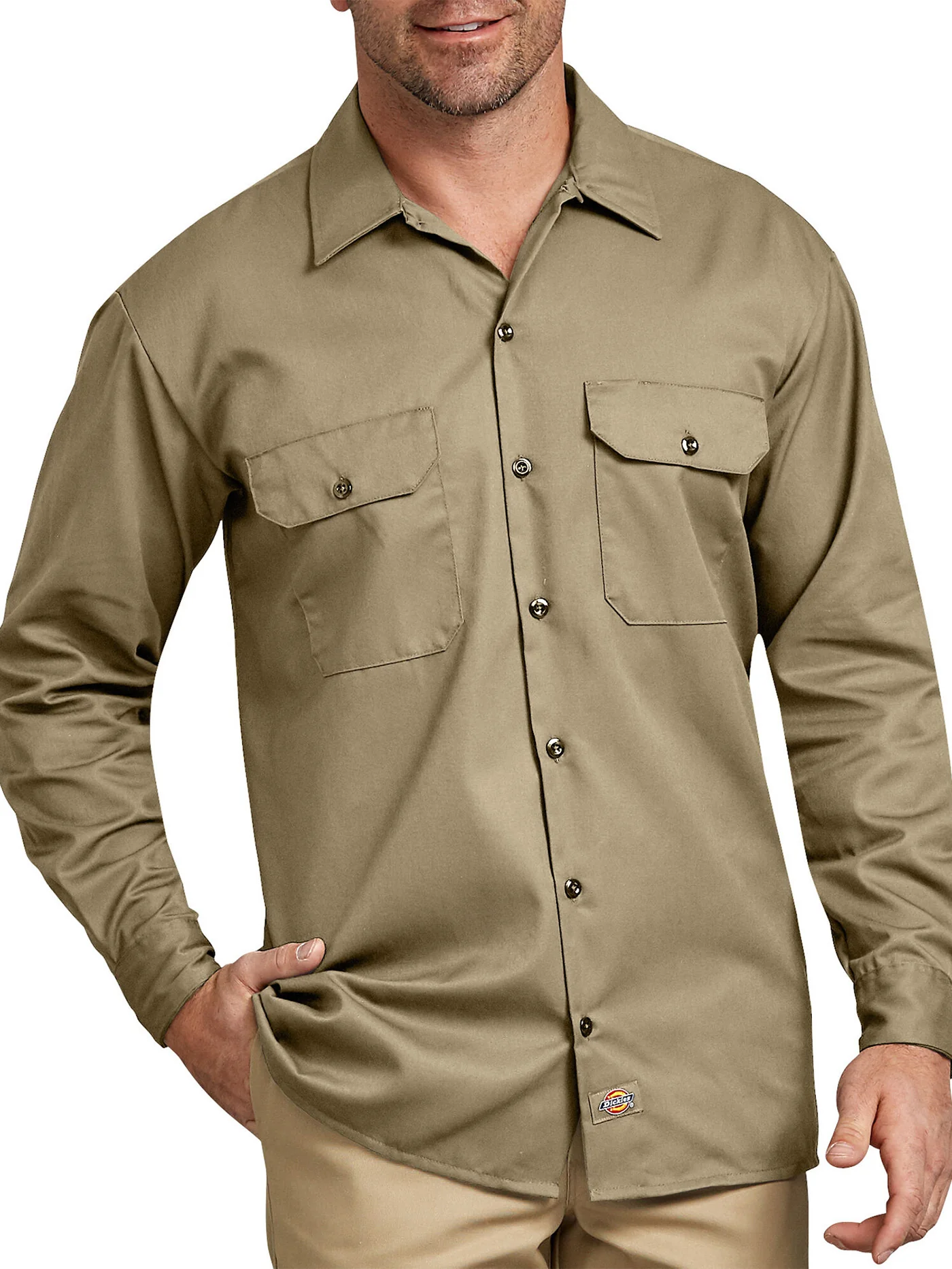 Twill Work Long Sleeve Buttondown Shirt - Image 11