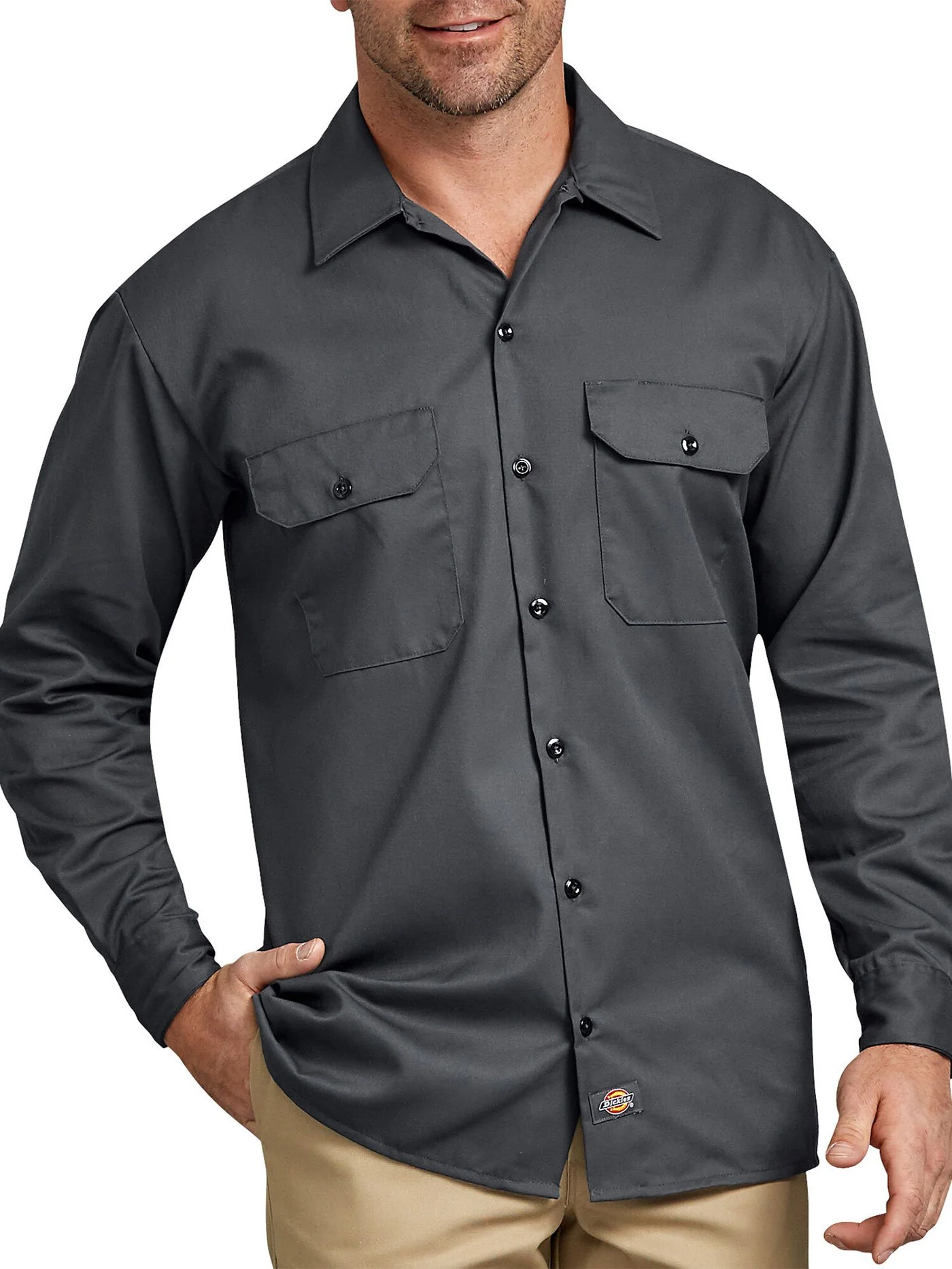 Twill Work Long Sleeve Buttondown Shirt - Image 5