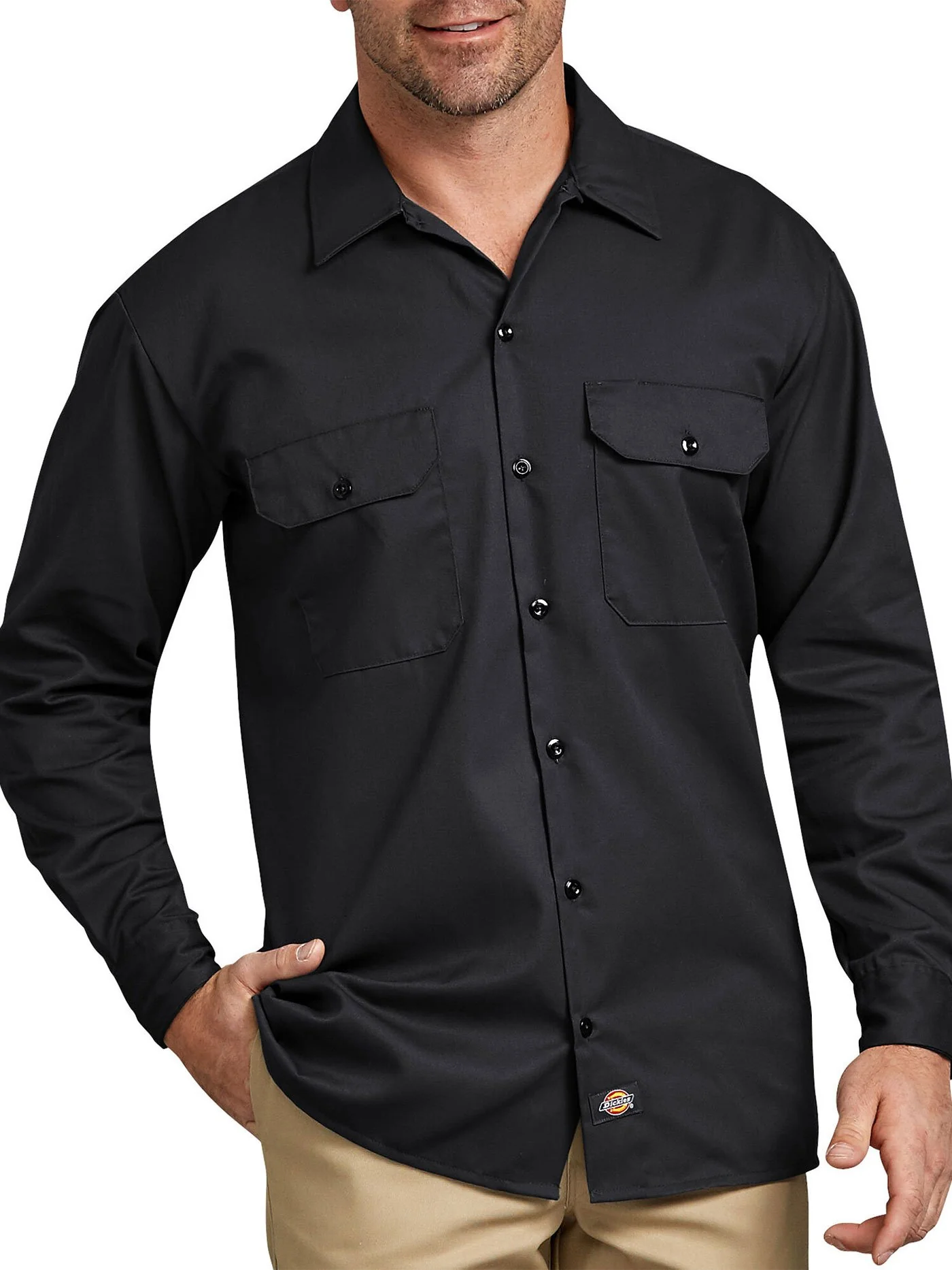 Twill Work Long Sleeve Buttondown Shirt - Image 7