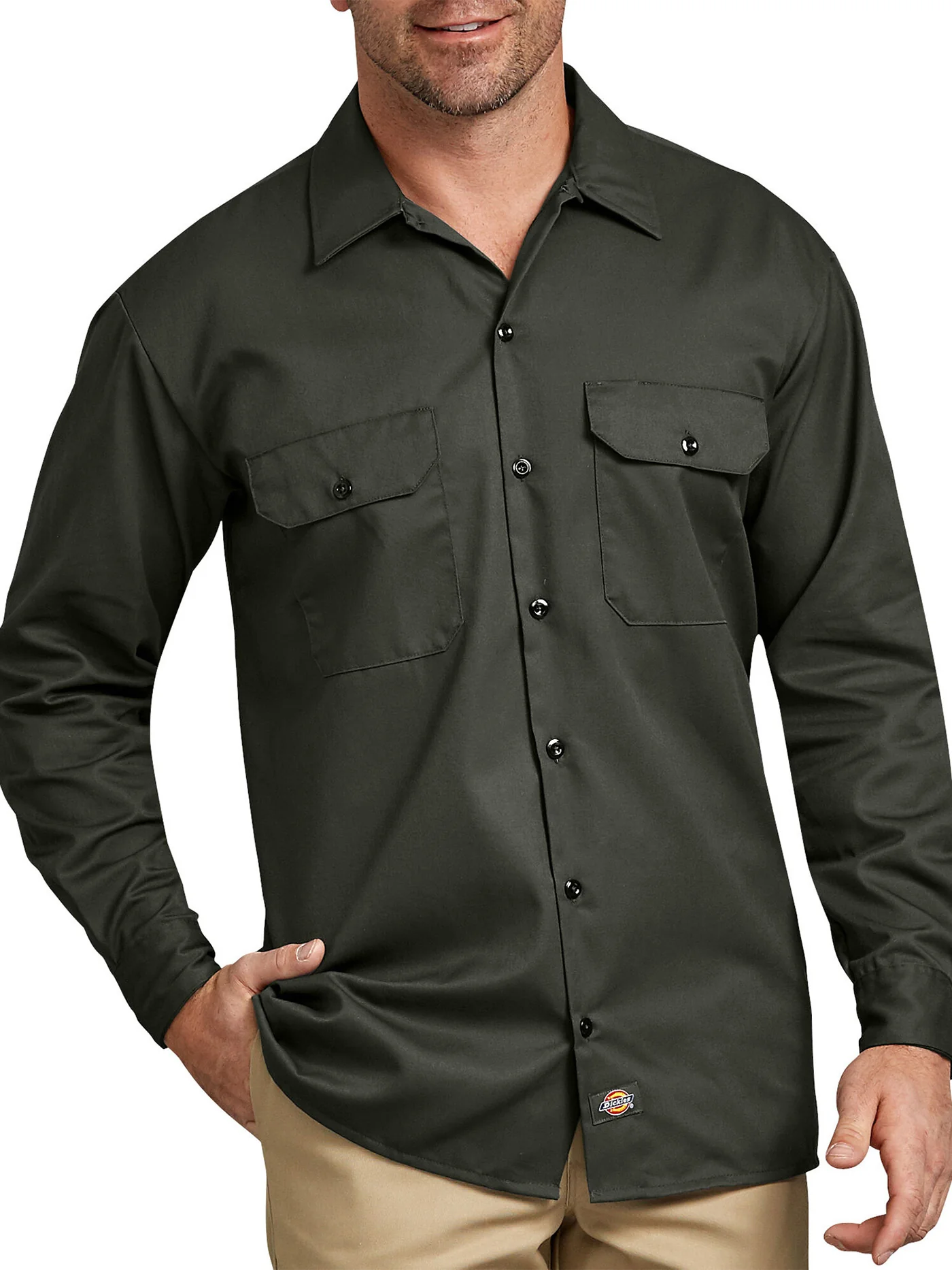 Twill Work Long Sleeve Buttondown Shirt - Image 9