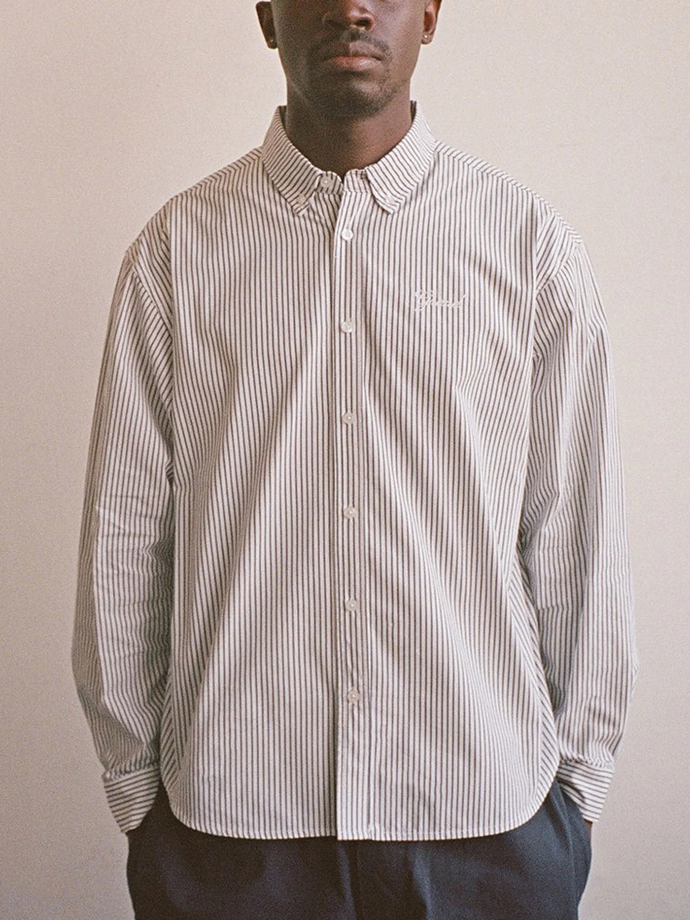Striped Poplin Long Sleeve Buttondown Shirt - Image 3