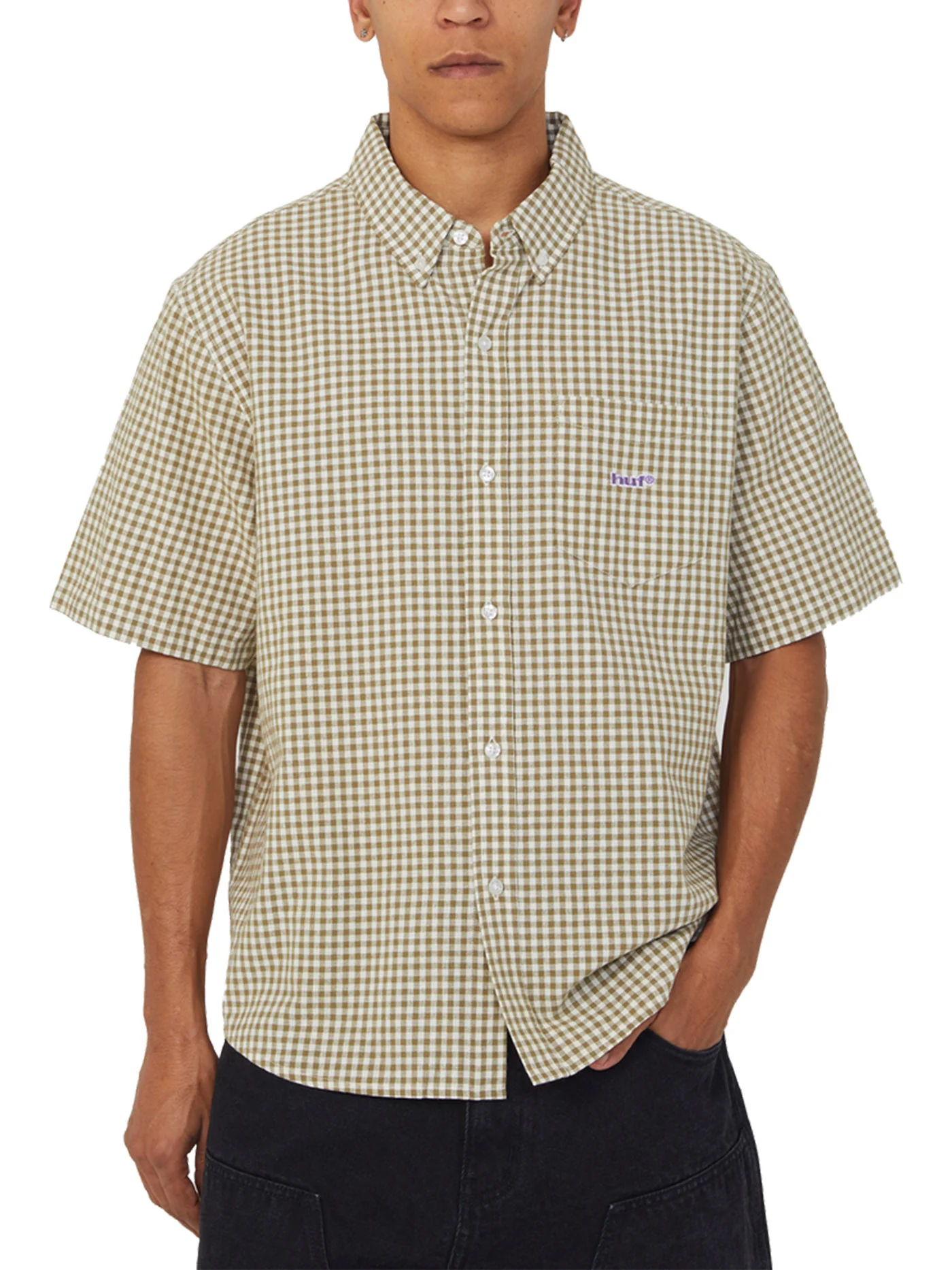 89 Micro Gingham Oxford Short Sleeve Buttondown Shirt - Image 6