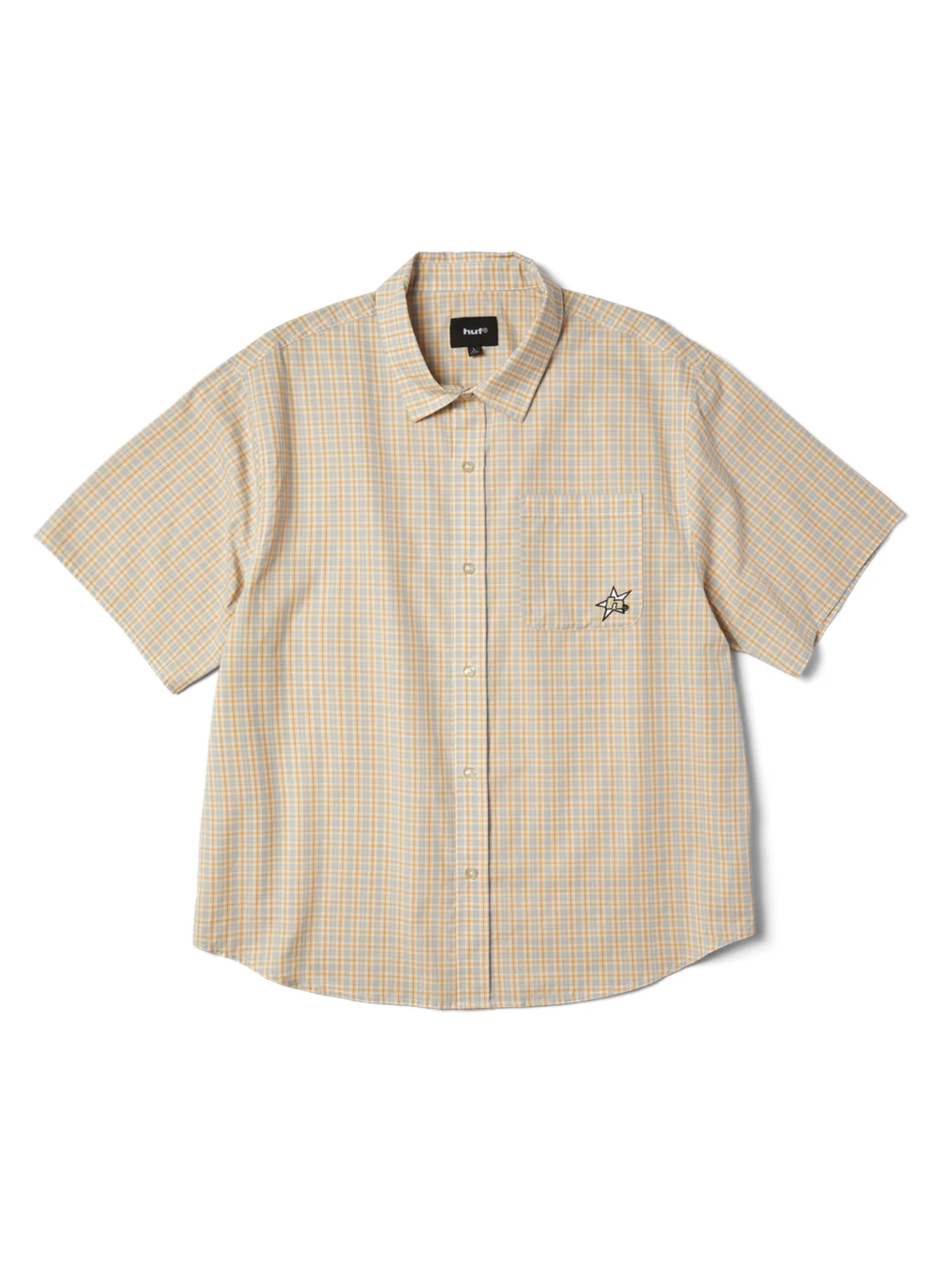 H Star Plaid Short Sleeve Buttondown Shirt