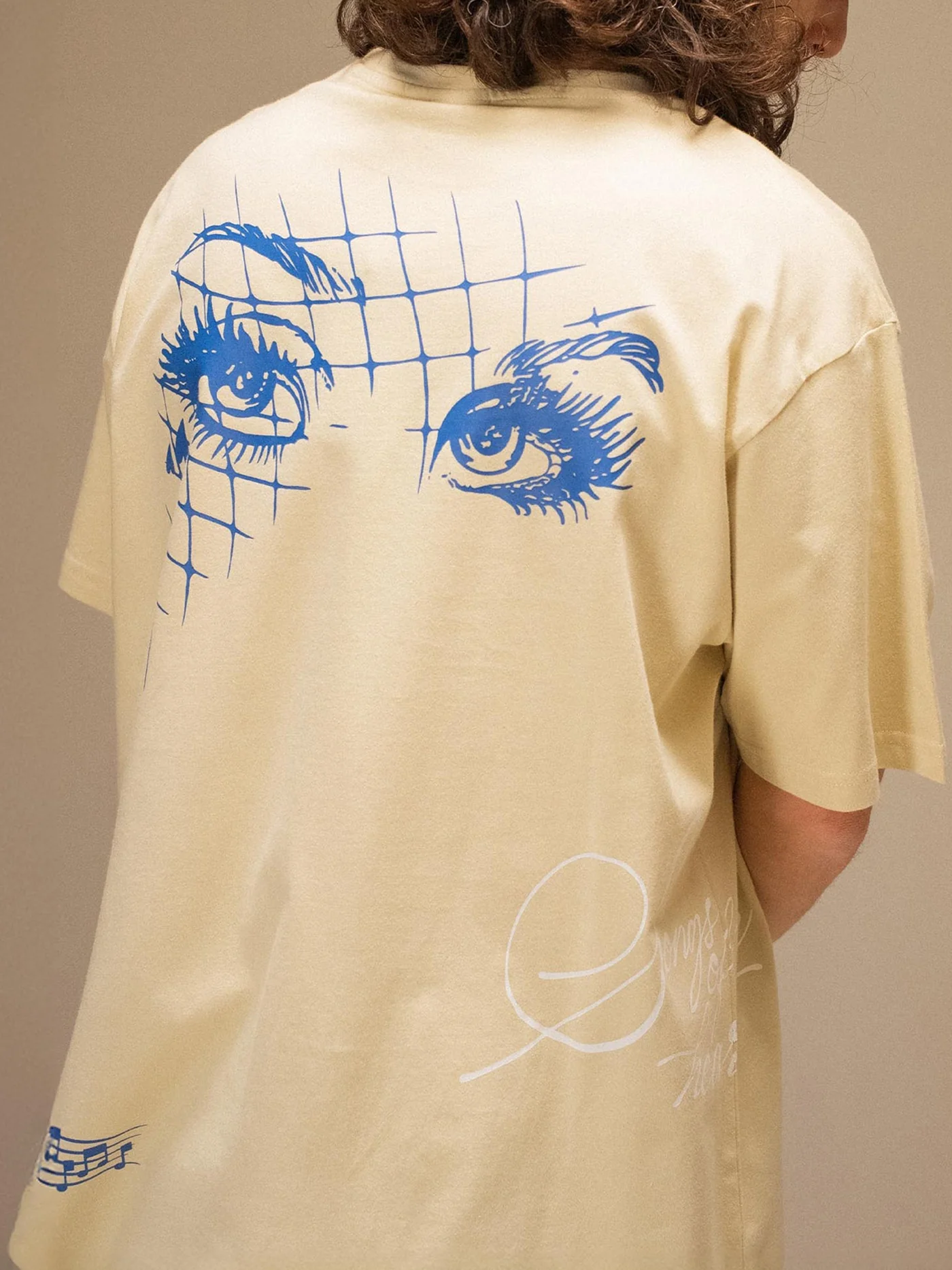 Mighty Blue Beige T-Shirt - Image 4