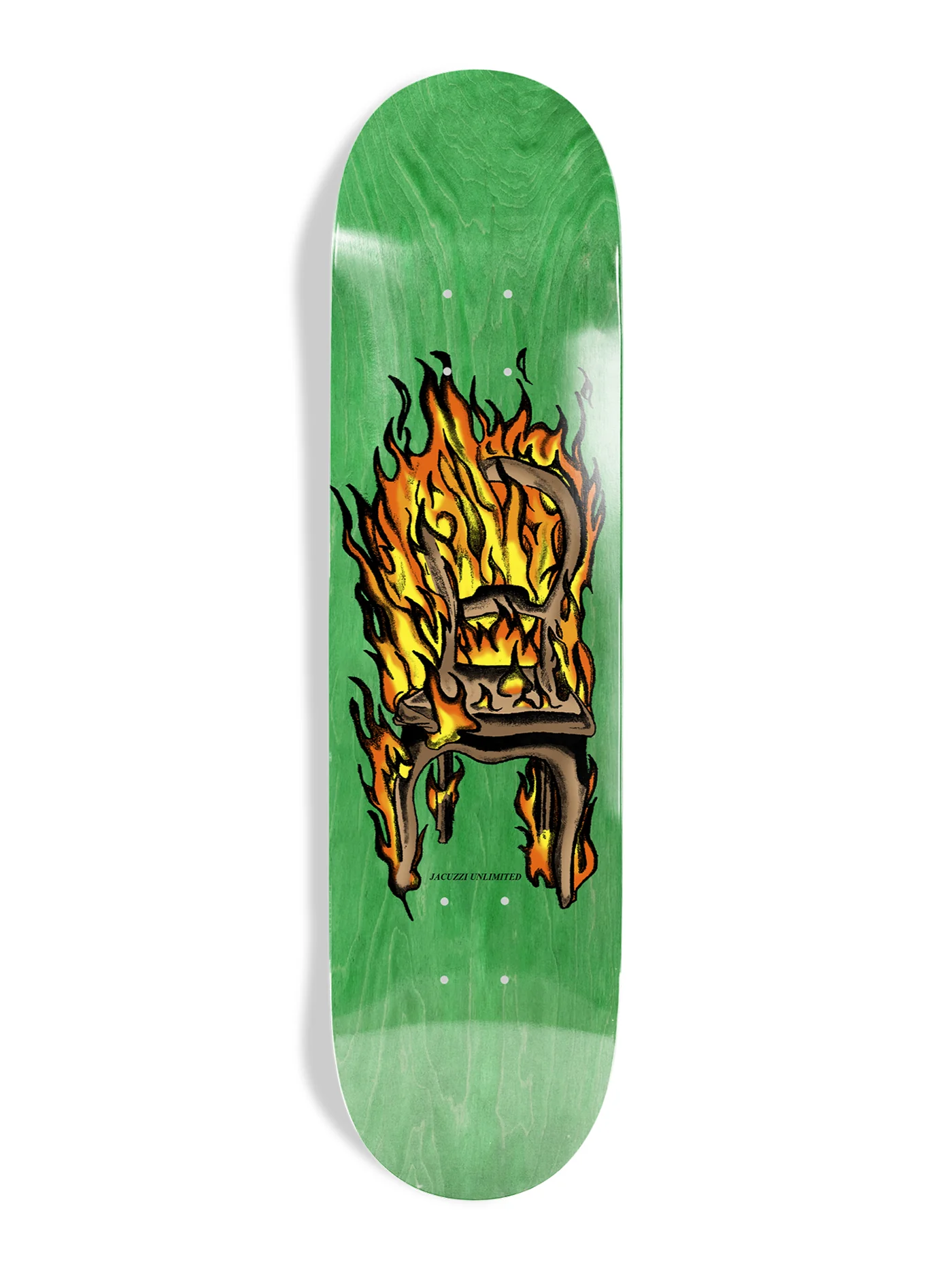 Ex7 Chair On Fire Twin Tail Green 8.25’’ Skateboard Deck