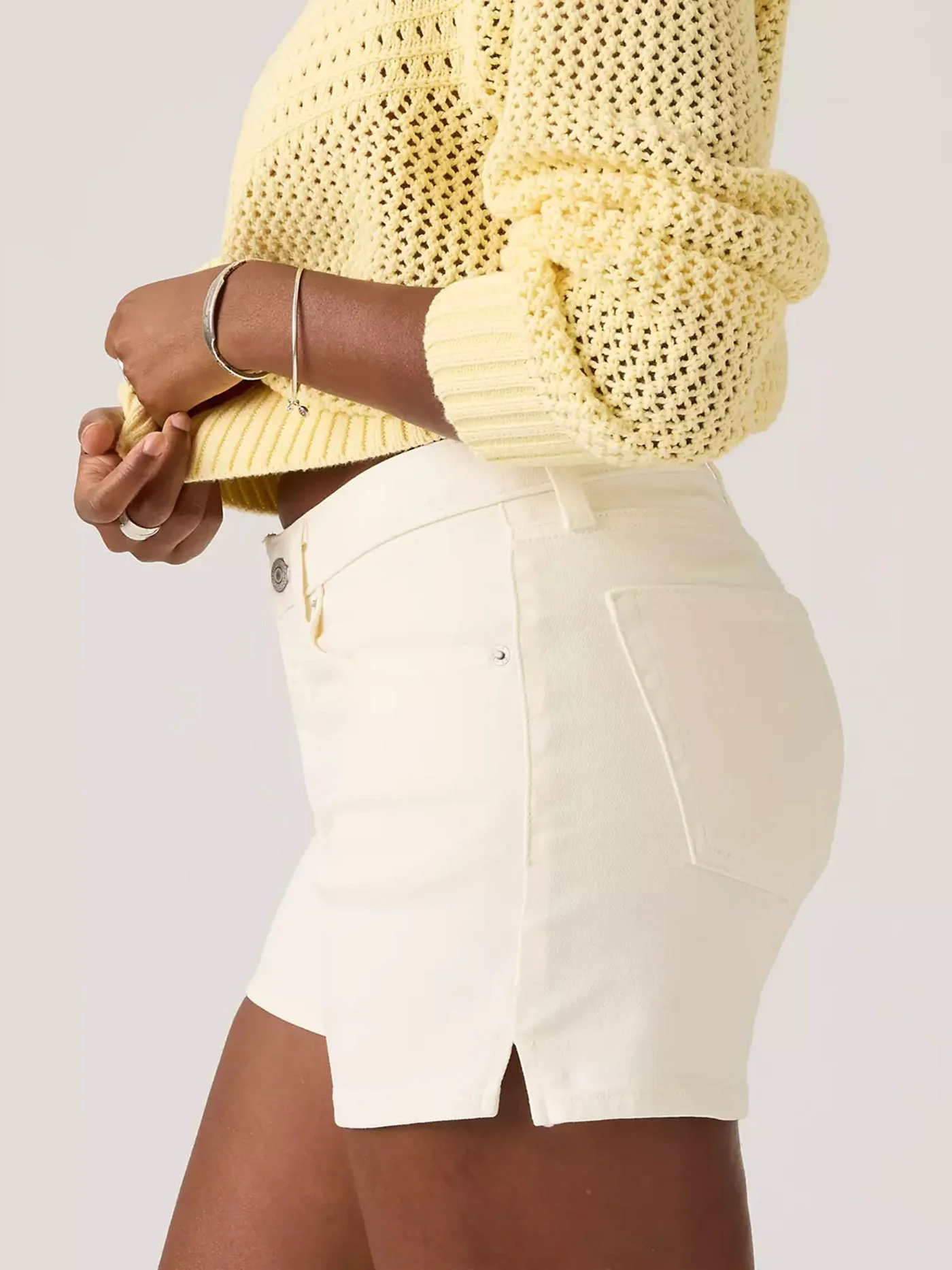 A-Line Ecru Outside Shorts - Image 2