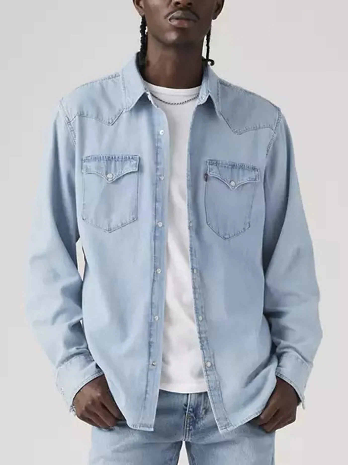 Classic Western Standard Stone Wash Long Sleeve Buttondown Shirt