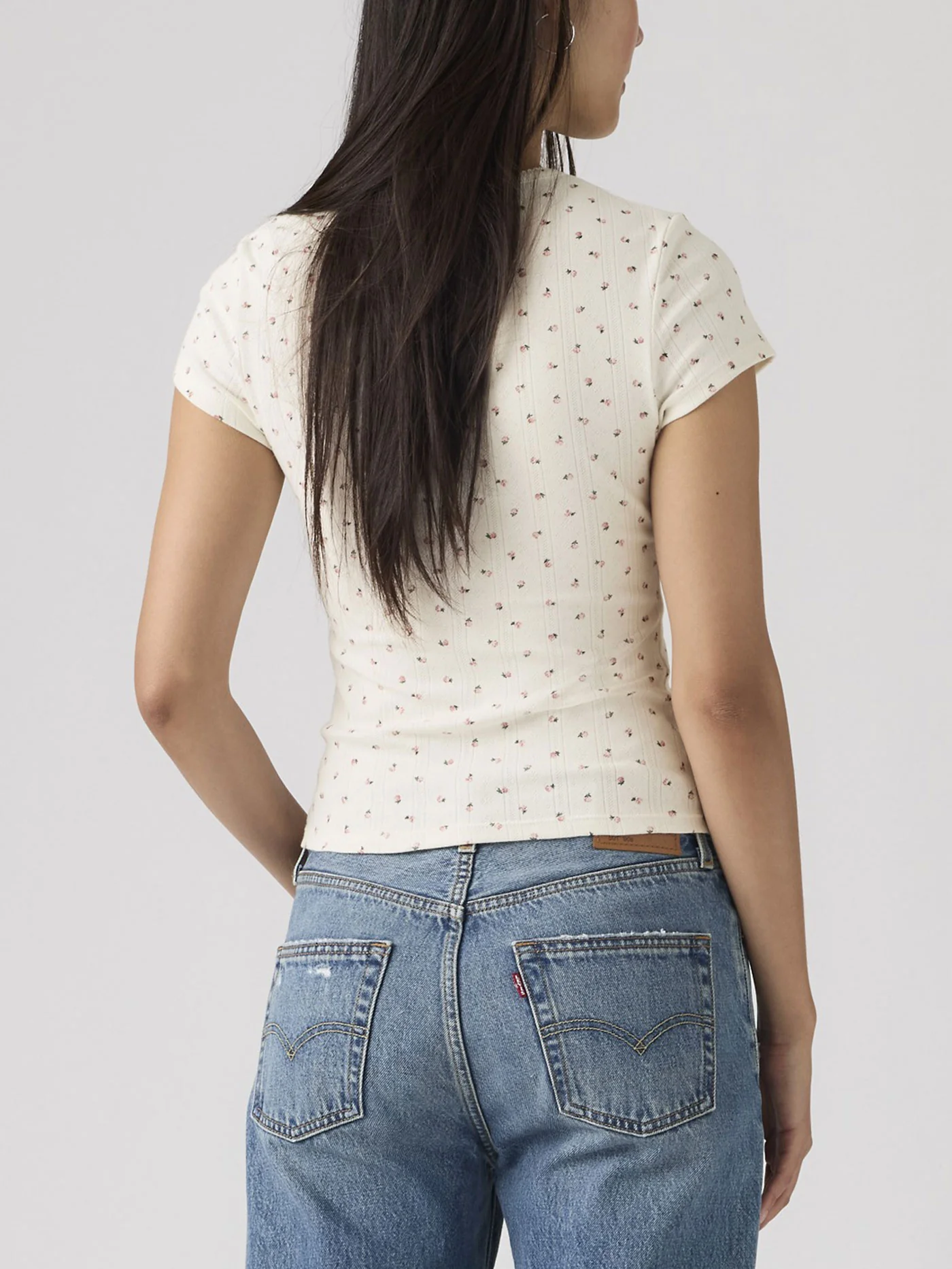 Dry Goods Abbey Ditsy Coral Blush T-Shirt - Image 3