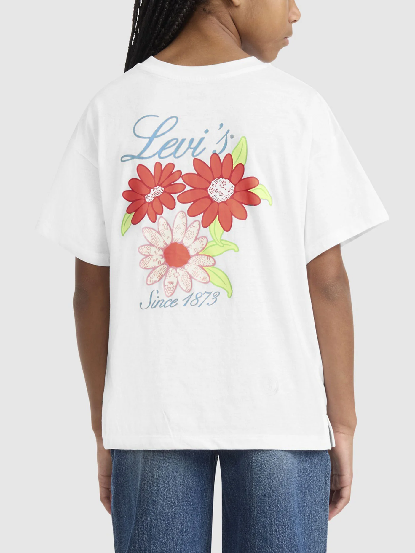 Floral Oversized Bright White T-Shirt (Youth 7-14) - Image 2