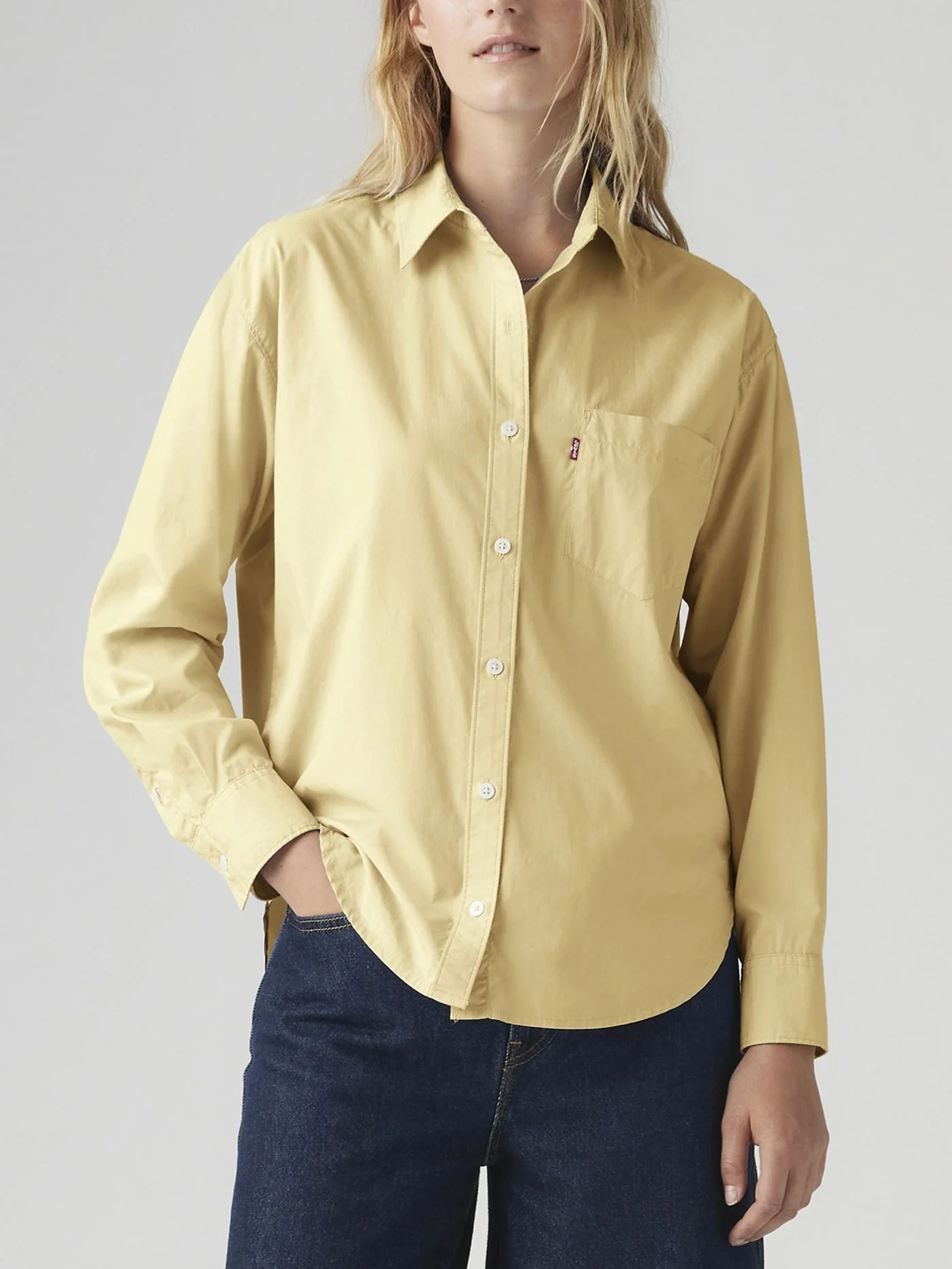 Harlie Boyfriend French Vanilla GD Long Sleeve Buttondown Shirt