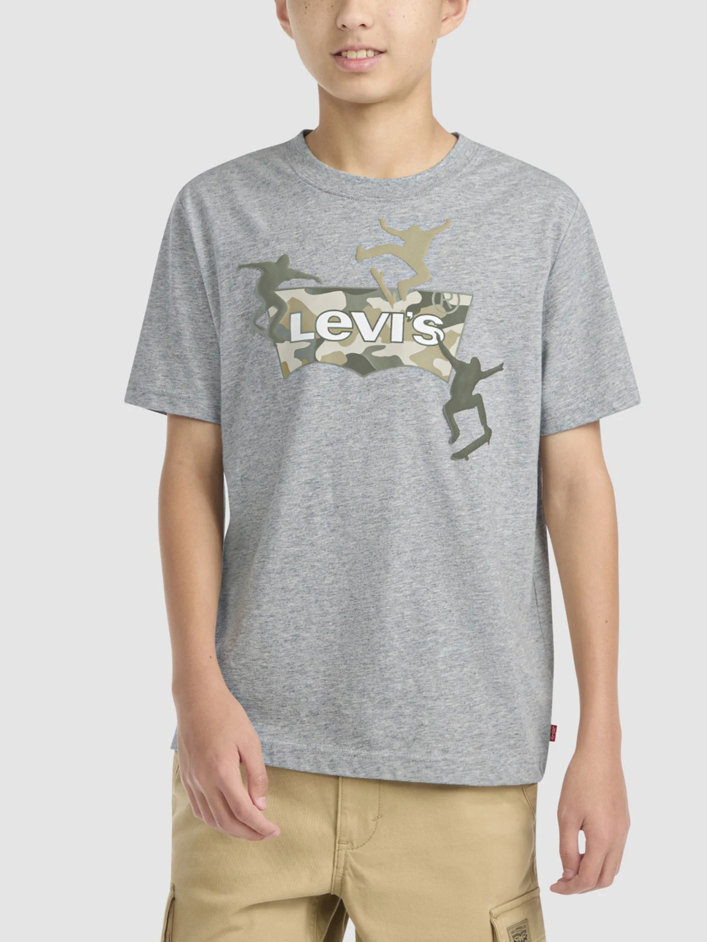 Skate Camo Batwing Grey Heather T-Shirt (Youth 7-14)