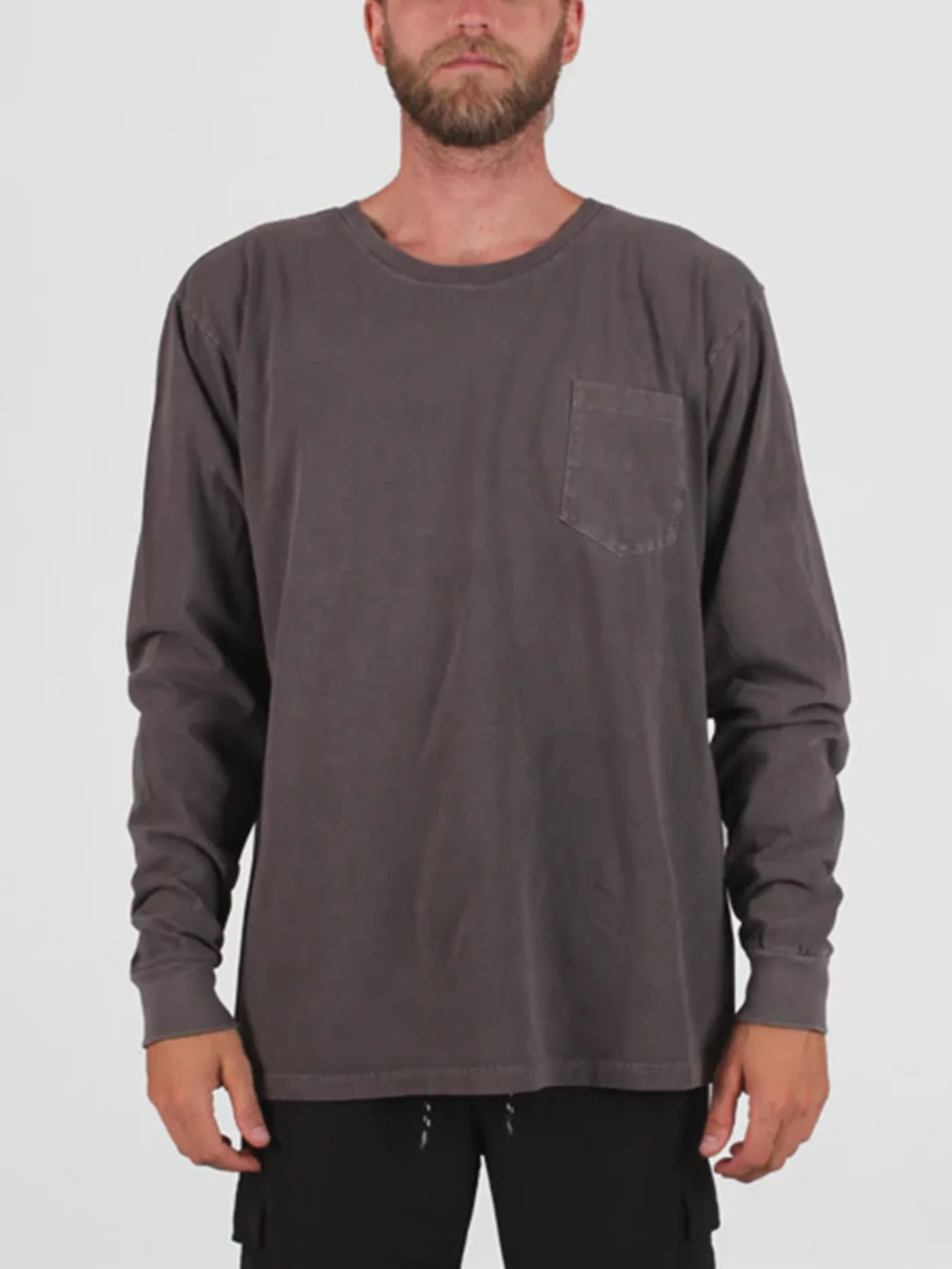 Pigment Dye Pocket Long Sleeve T-Shirt - Image 9