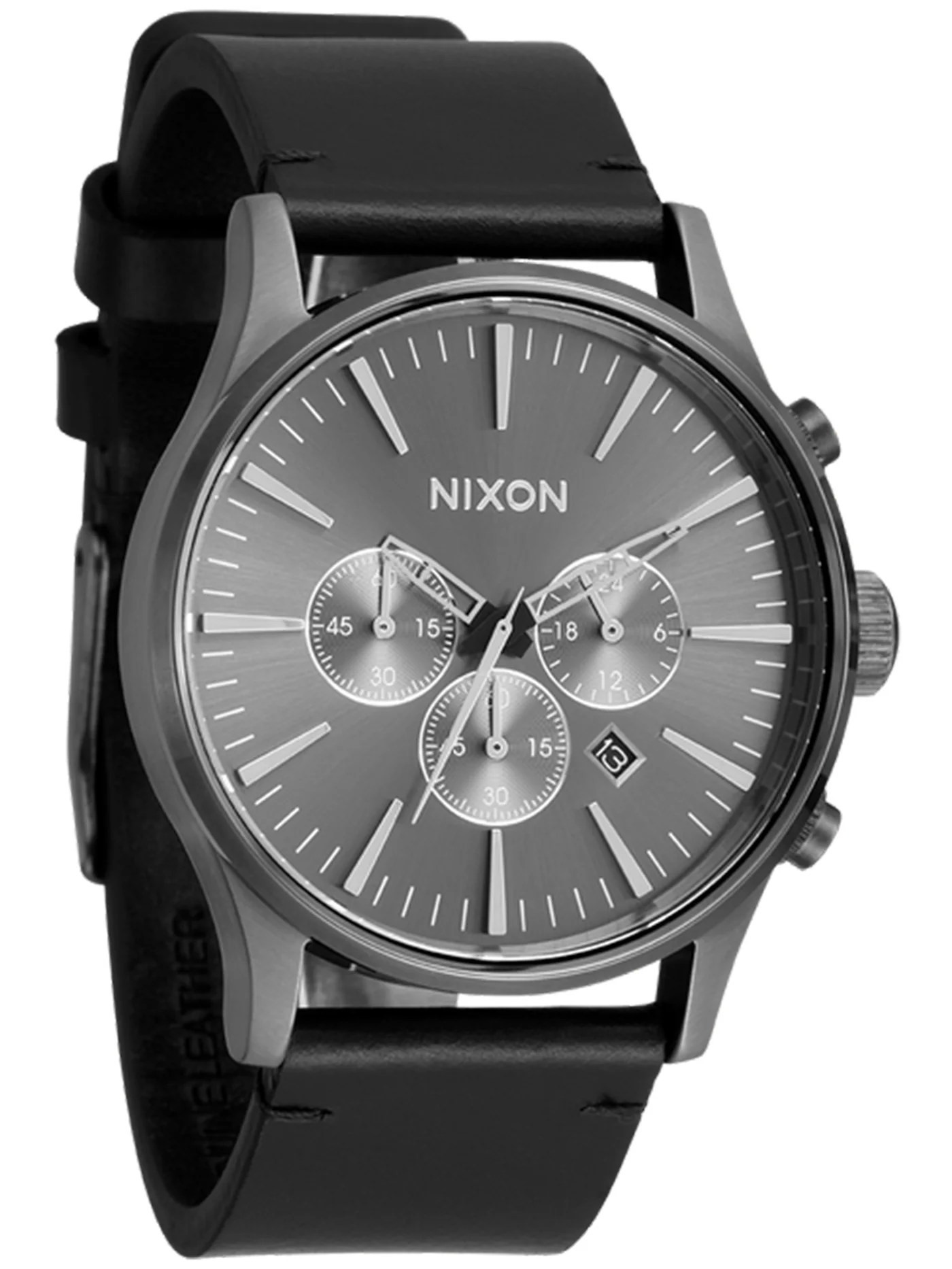 Sentry Chrono Leather All Gunmetal/Black Watch - Image 2
