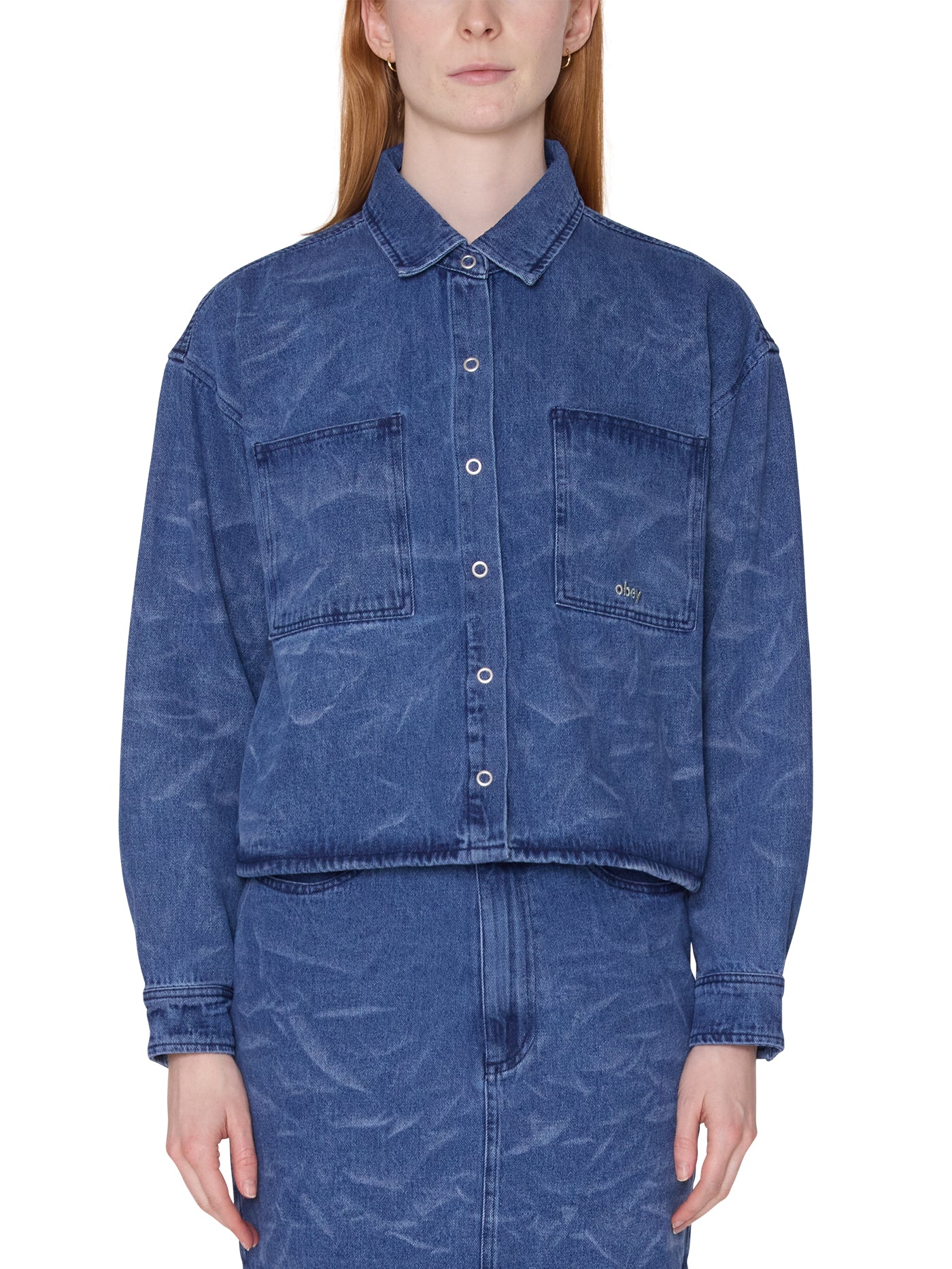 Trinity Wrinkle Denim Long Sleeve Buttondown Shirt