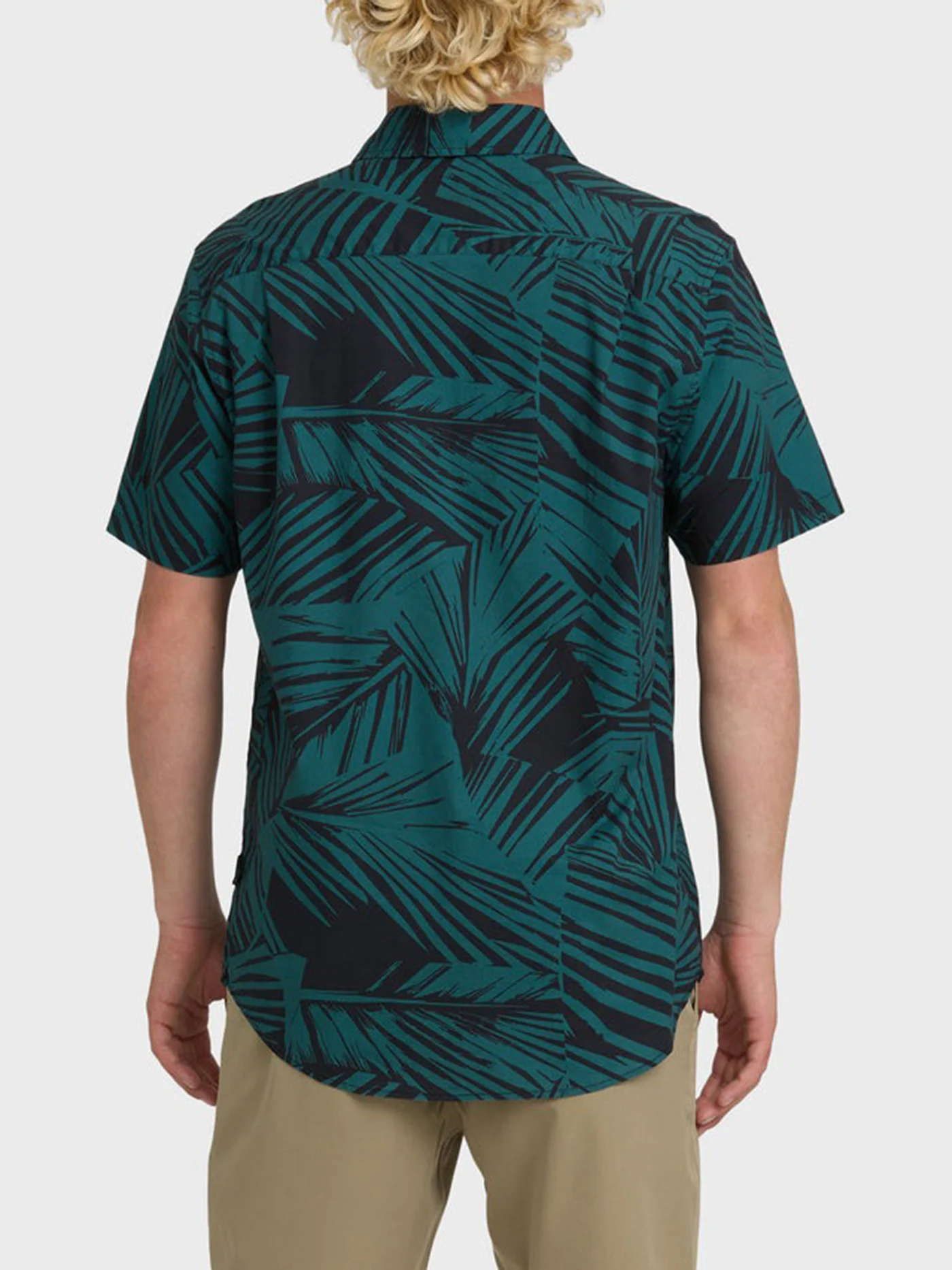 Aruba Palm Stretch Short Sleeve Buttondown Shirt - Image 2
