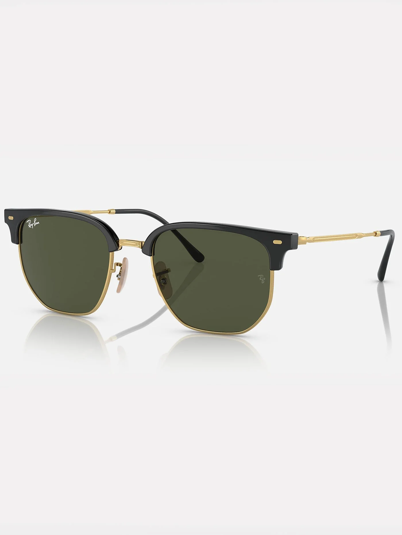 New Clubmaster Black On Gold/Green Sunglasses