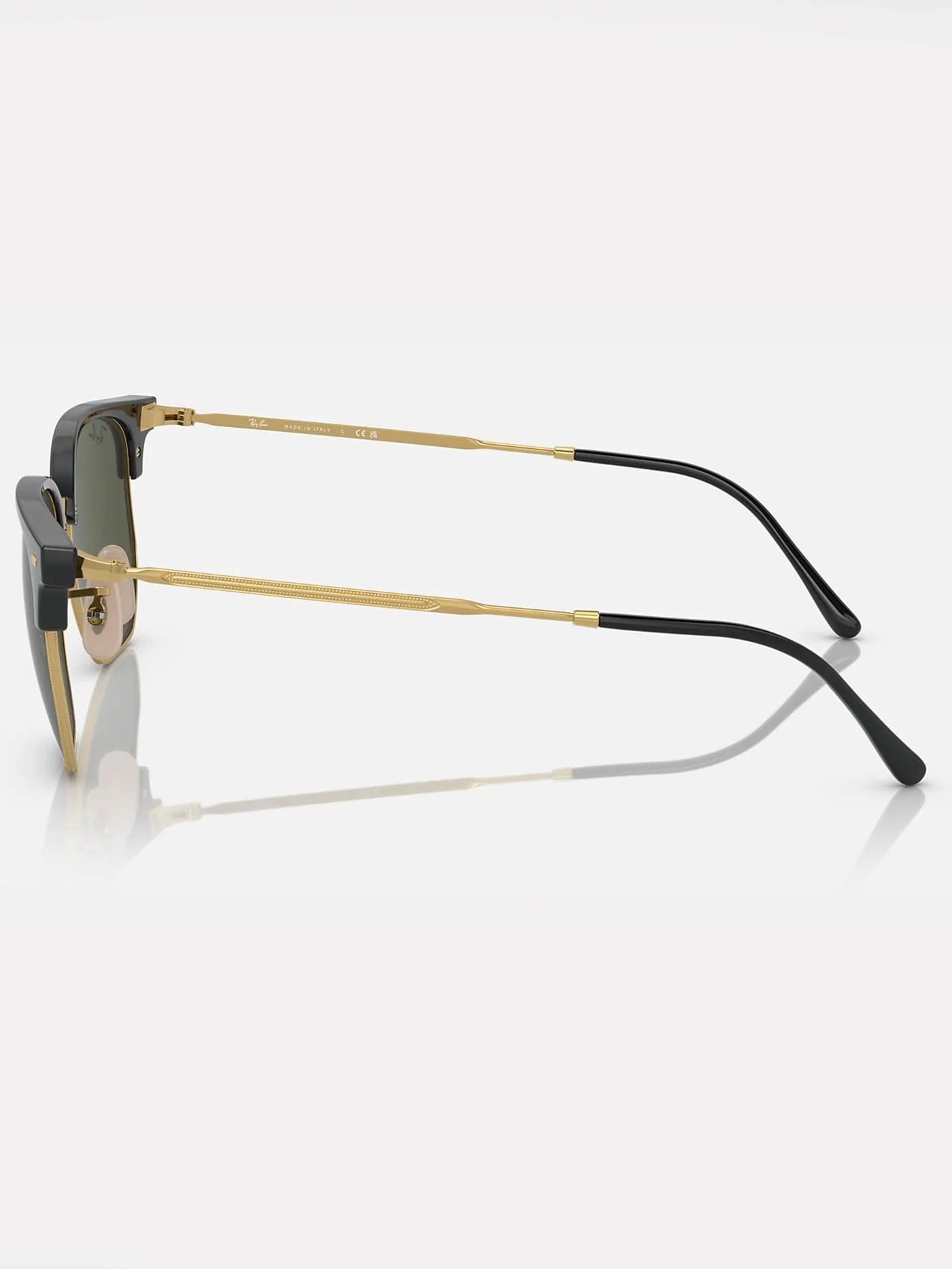 New Clubmaster Black On Gold/Green Sunglasses - Image 2