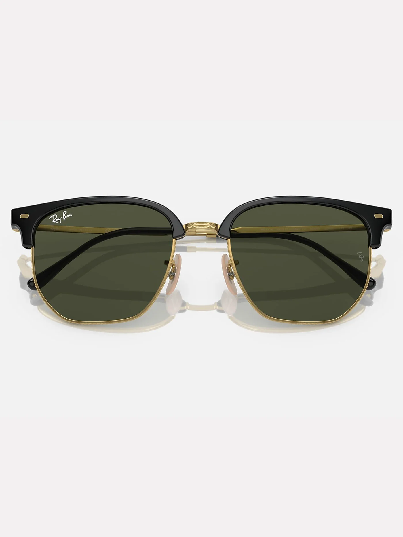 New Clubmaster Black On Gold/Green Sunglasses - Image 5