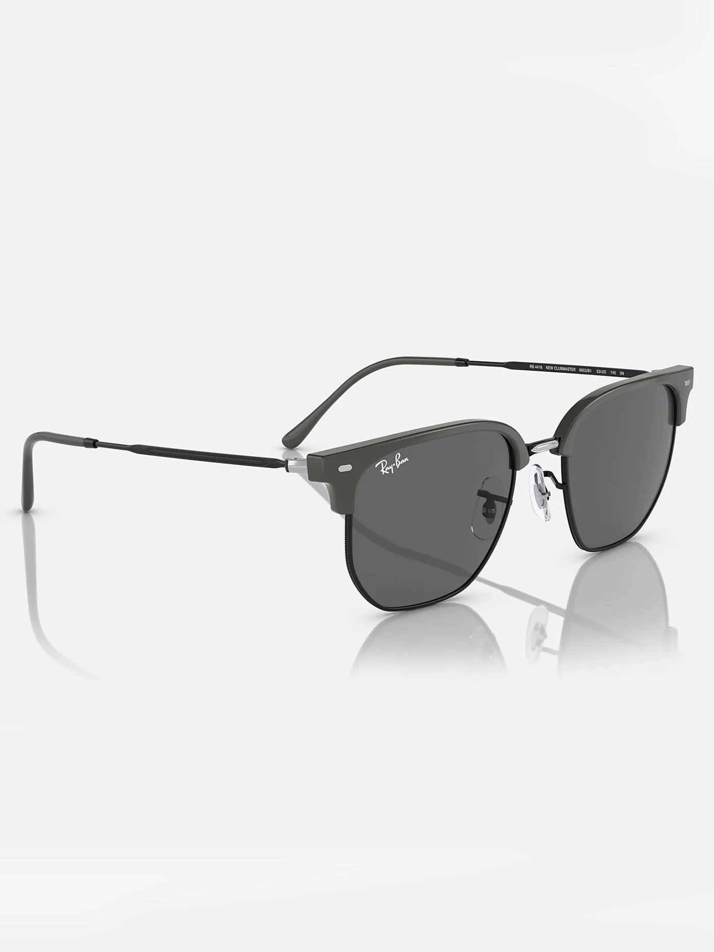 New Clubmaster Grey On Black/Dark Grey Sunglasses - Image 4