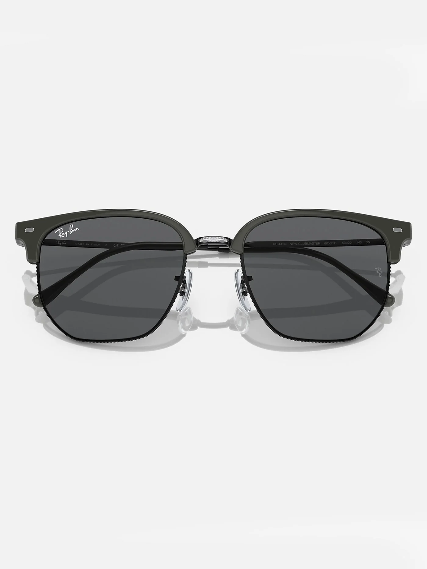 New Clubmaster Grey On Black/Dark Grey Sunglasses - Image 6