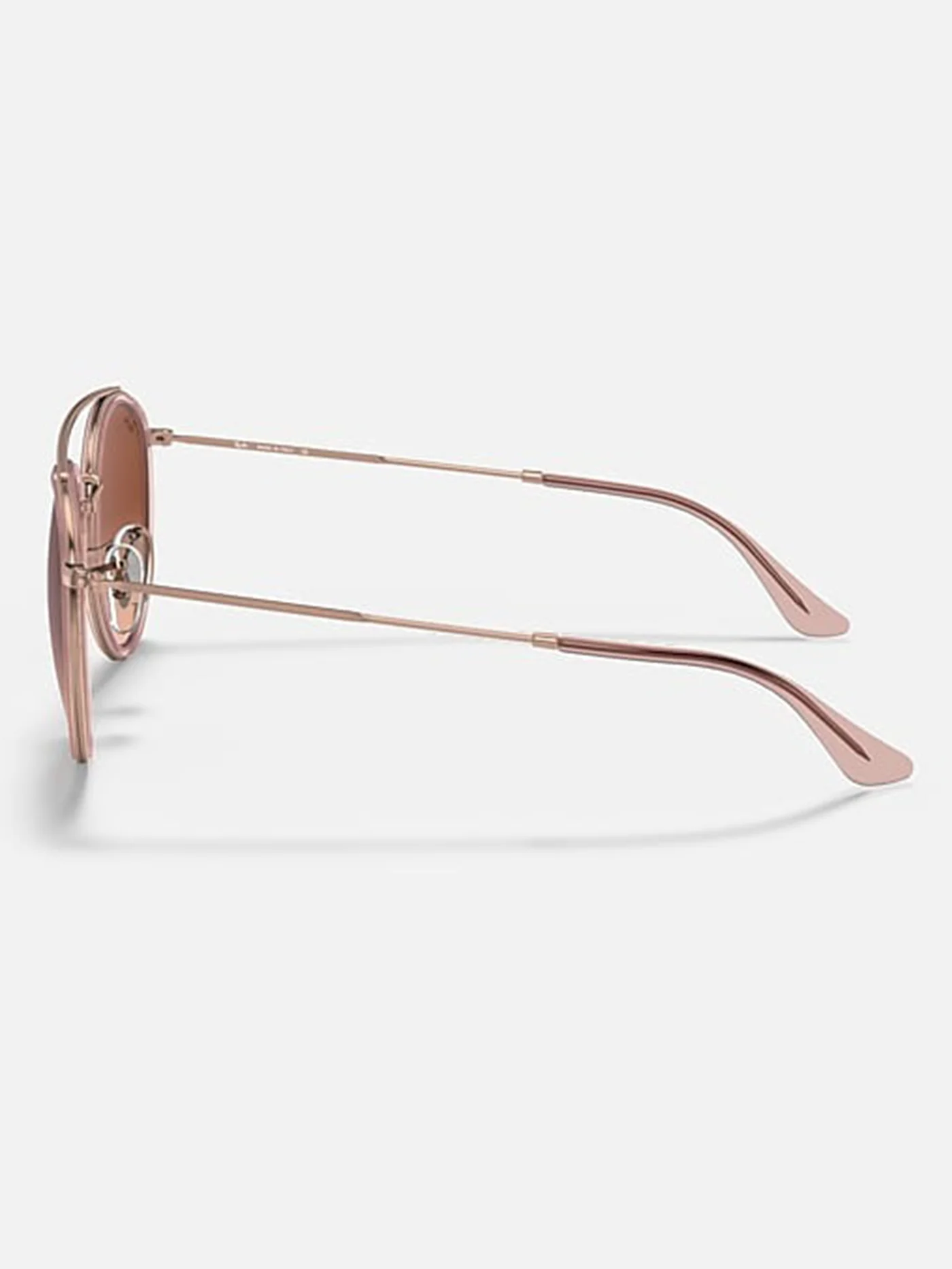 Round Double Bridge Polished Copper/ Brown Gardient Sunglasses - Image 2
