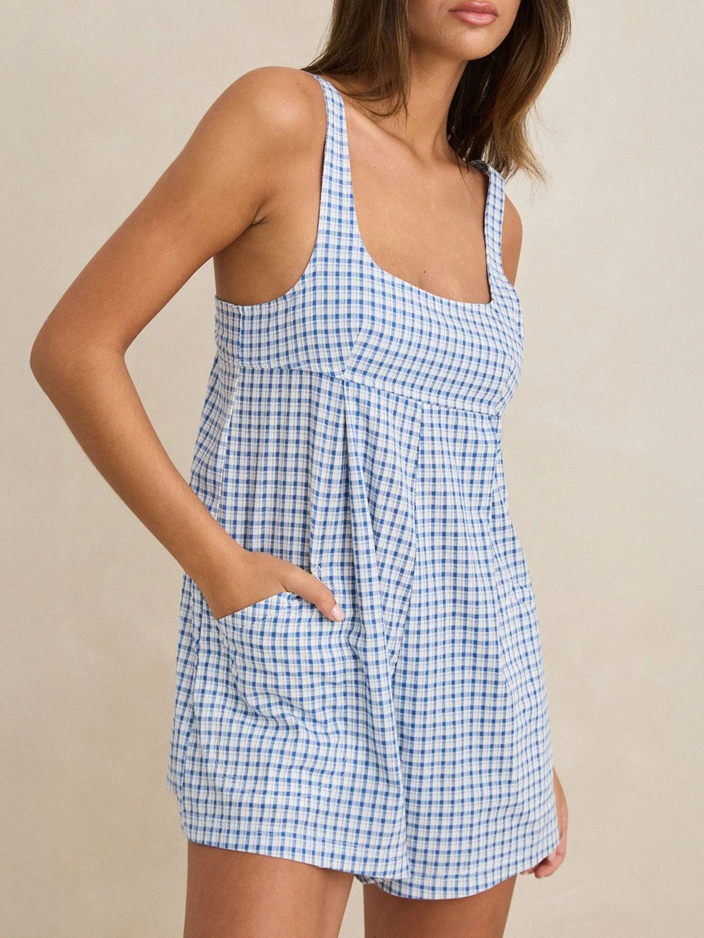 Lola Check Romper - Image 2