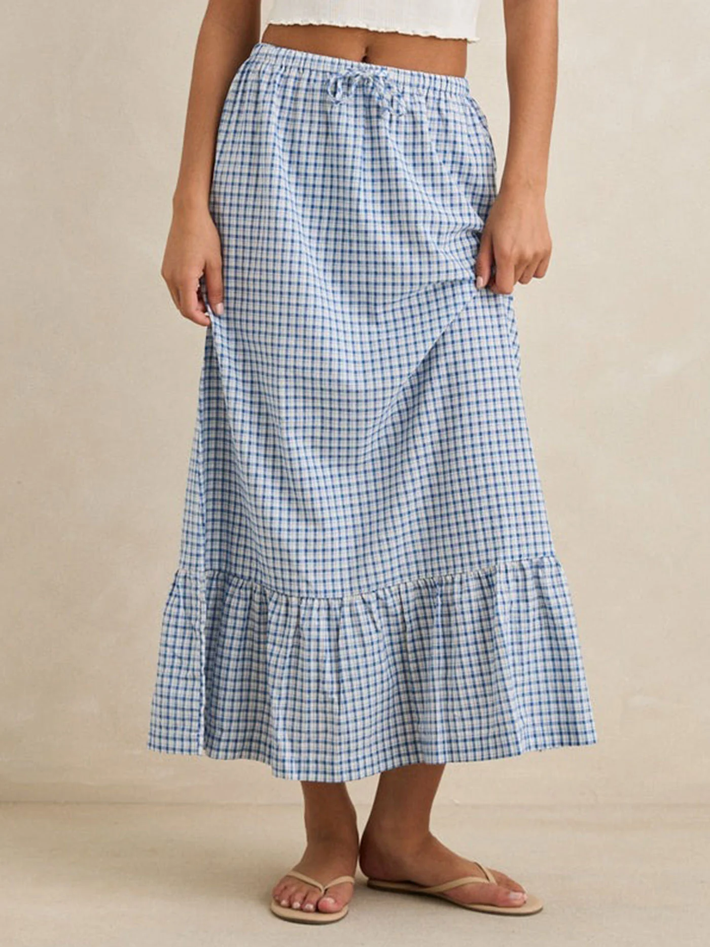 Lola Check Tiered Skirt