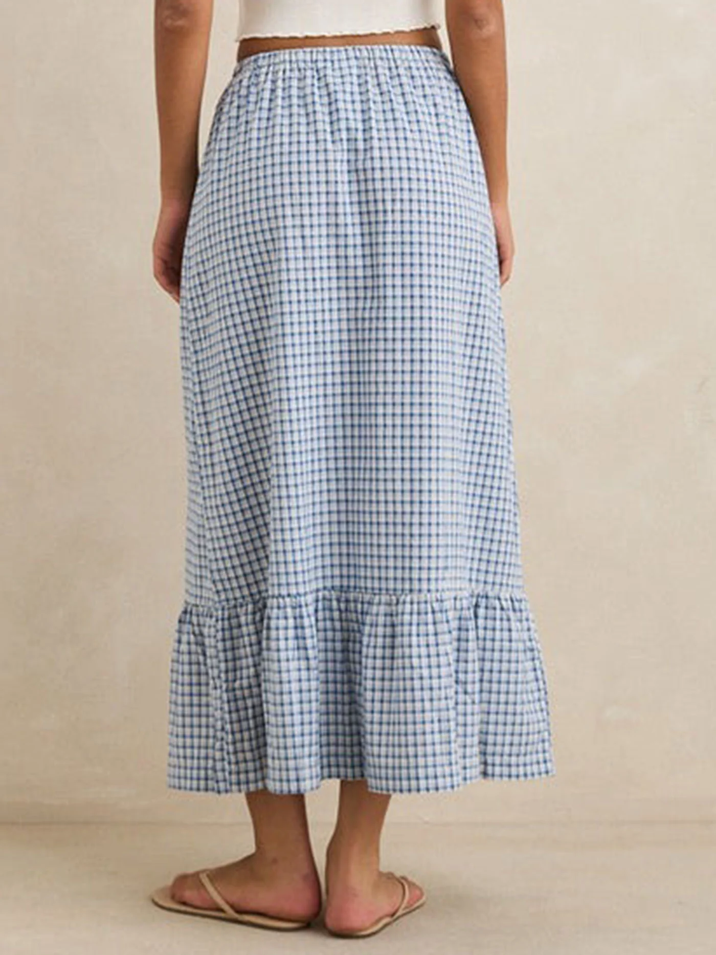 Lola Check Tiered Skirt - Image 2
