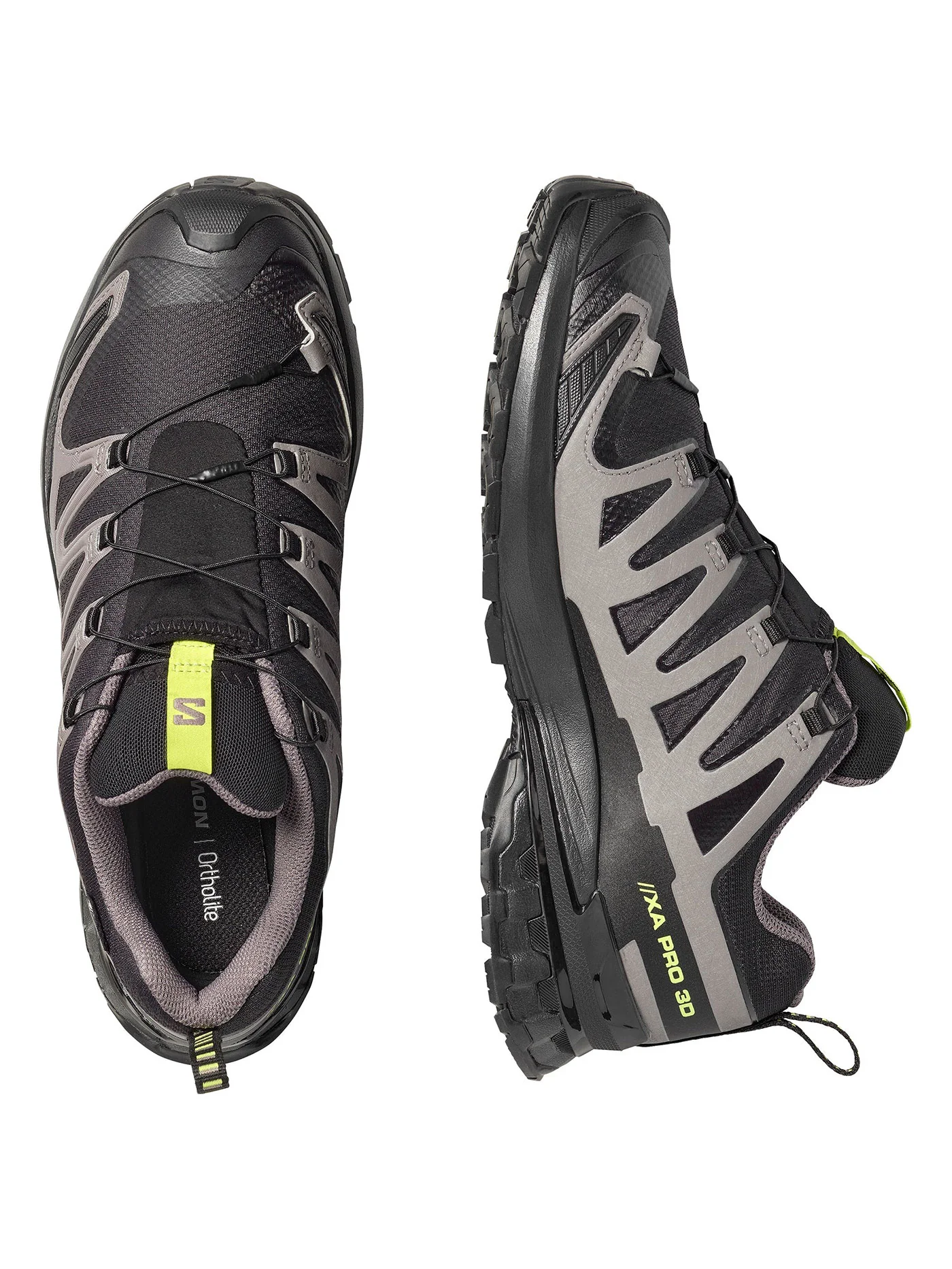 XA Pro 3D V9 GTX Black/Dark Gull Gray/Acid Lime Shoes - Image 4