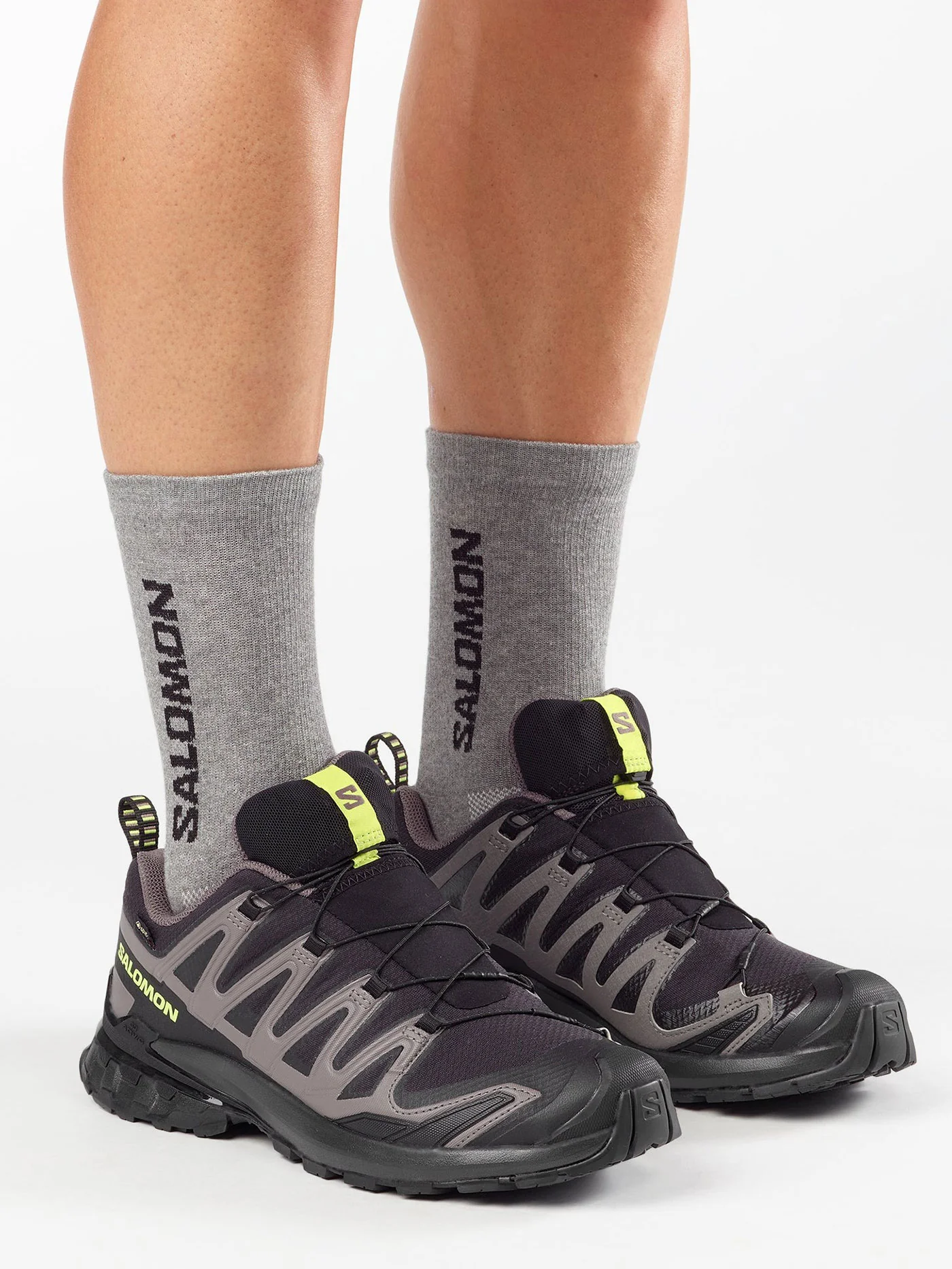 XA Pro 3D V9 GTX Black/Dark Gull Gray/Acid Lime Shoes - Image 7