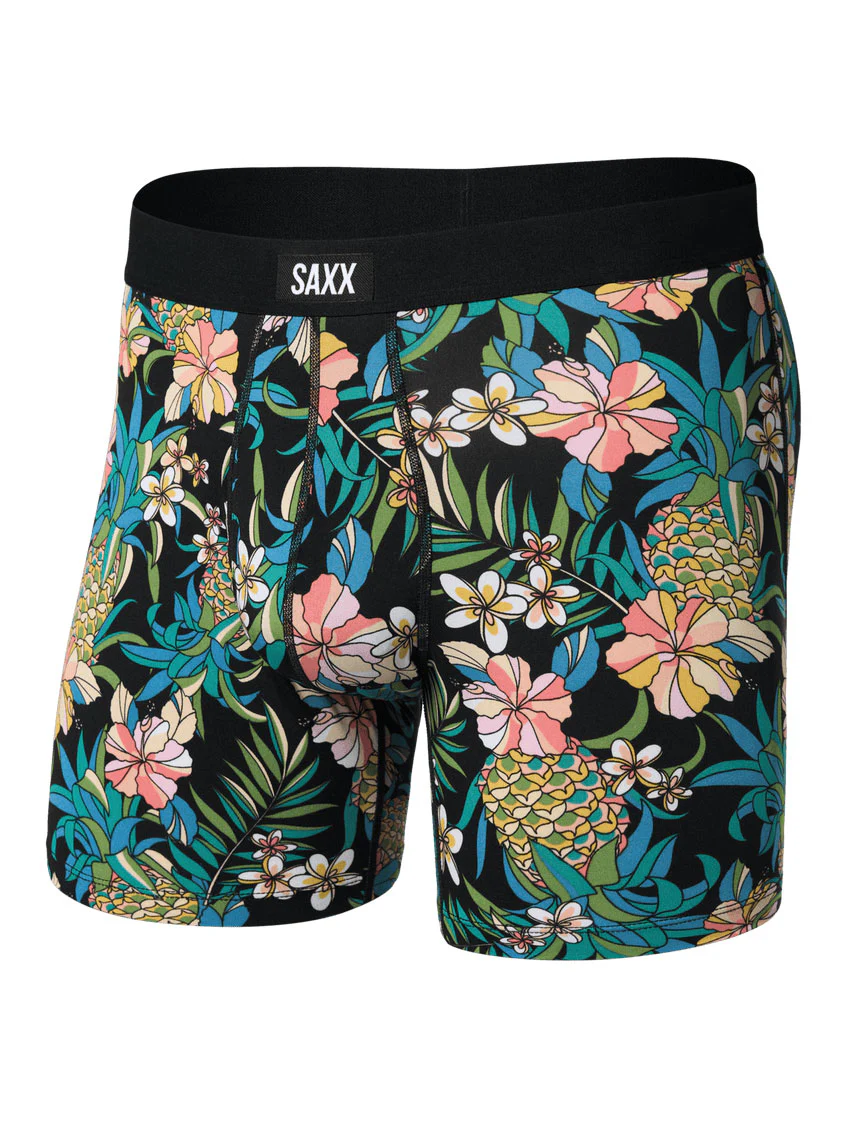 Daytripper Comfort Stretch Pineapple Field Black Boxer