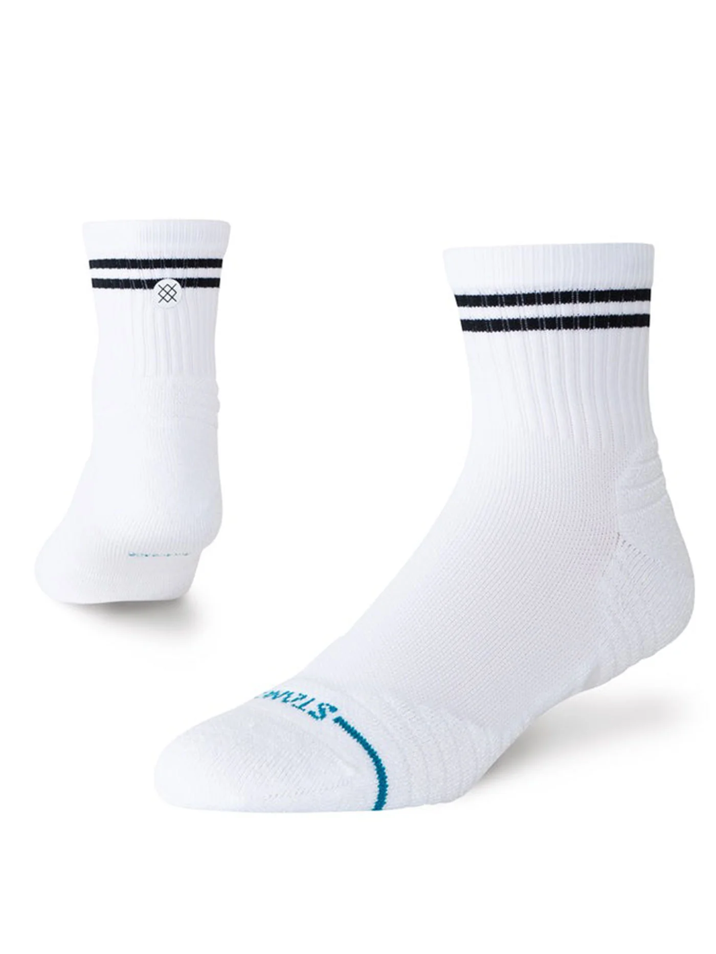 Golf Lined Up Mid Quarter White Socks