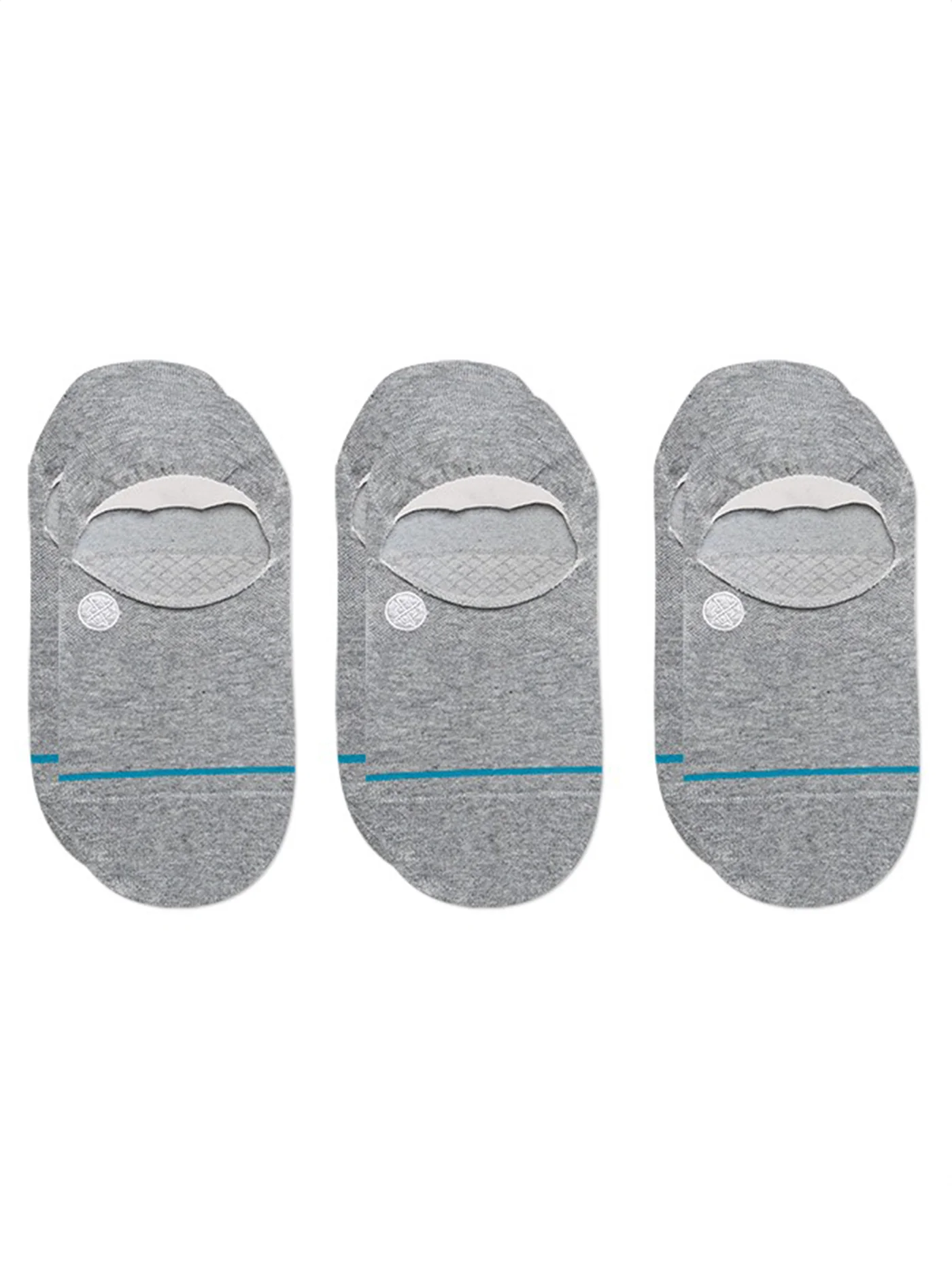 Icon No Show 3 Pack Grey Heather Socks - Image 2