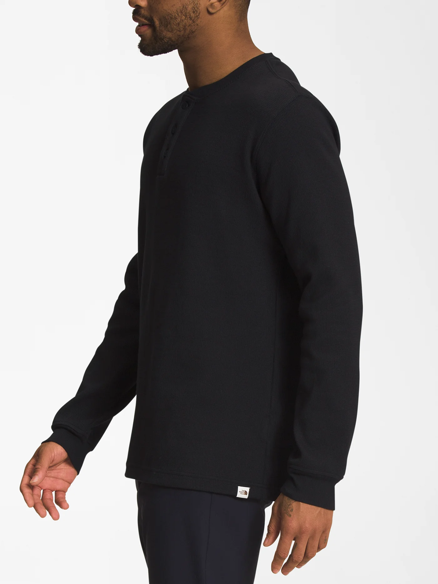 Waffle Henley Long Sleeve T-Shirt - Image 2