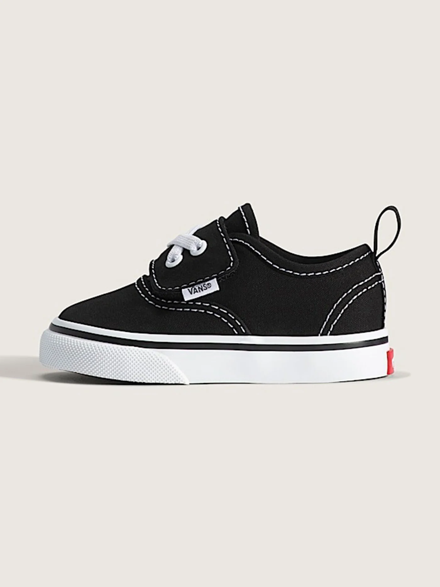Authentic Elastic V Black Shoes (Kids 0-7)