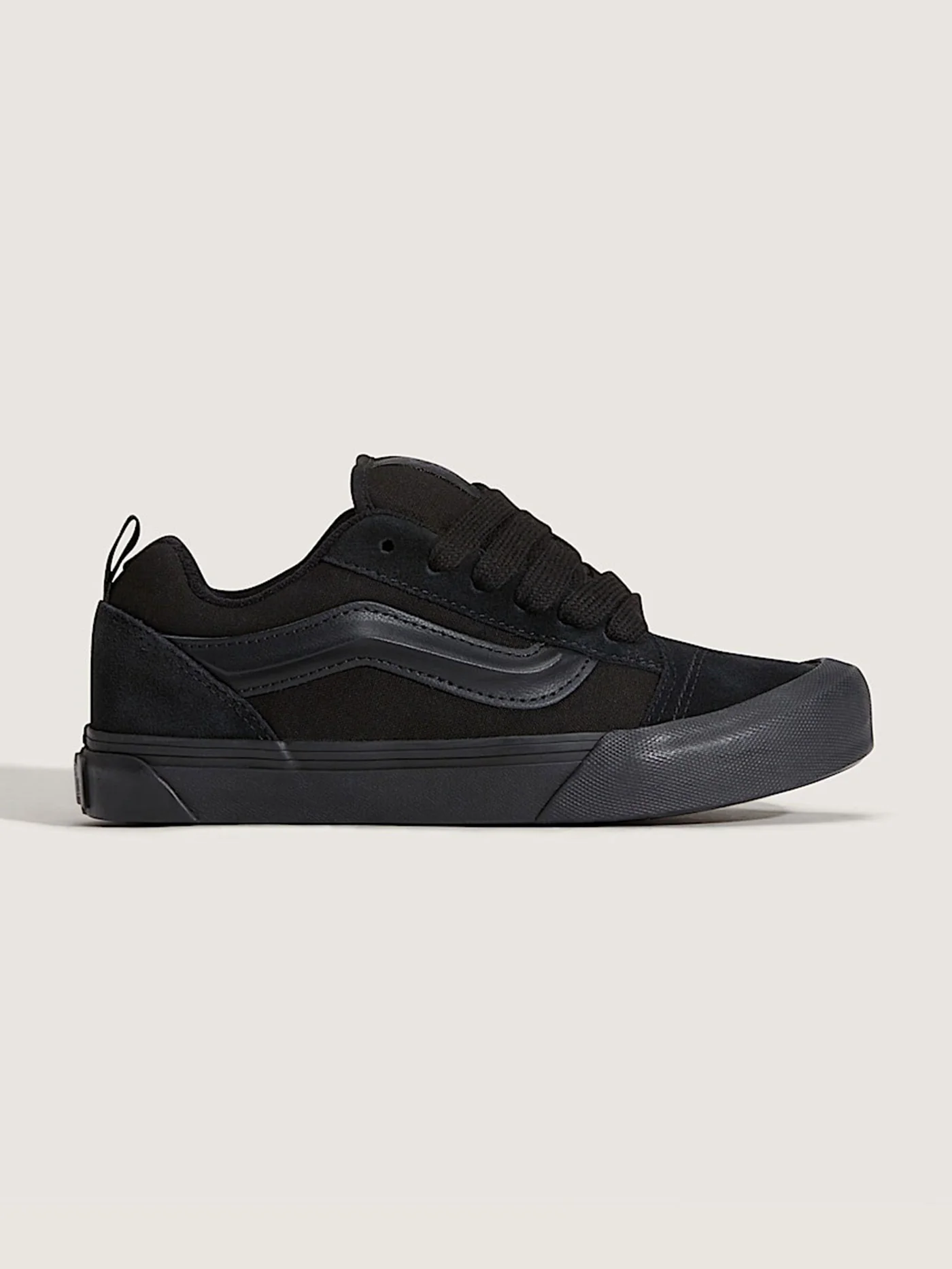 Knu Skool Suede/Canvas Triple Black Shoes  (Youth 7-14)