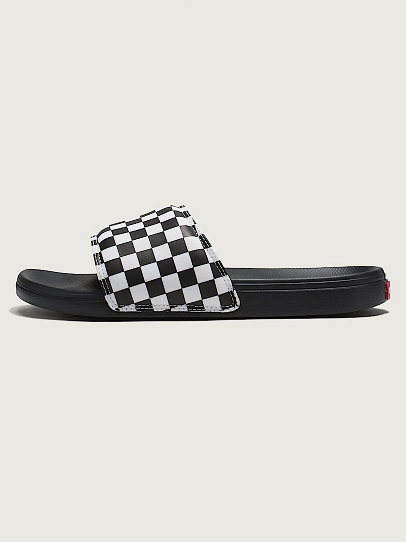La Costa Slide-On Checkerboard Pure White/Black Shoes