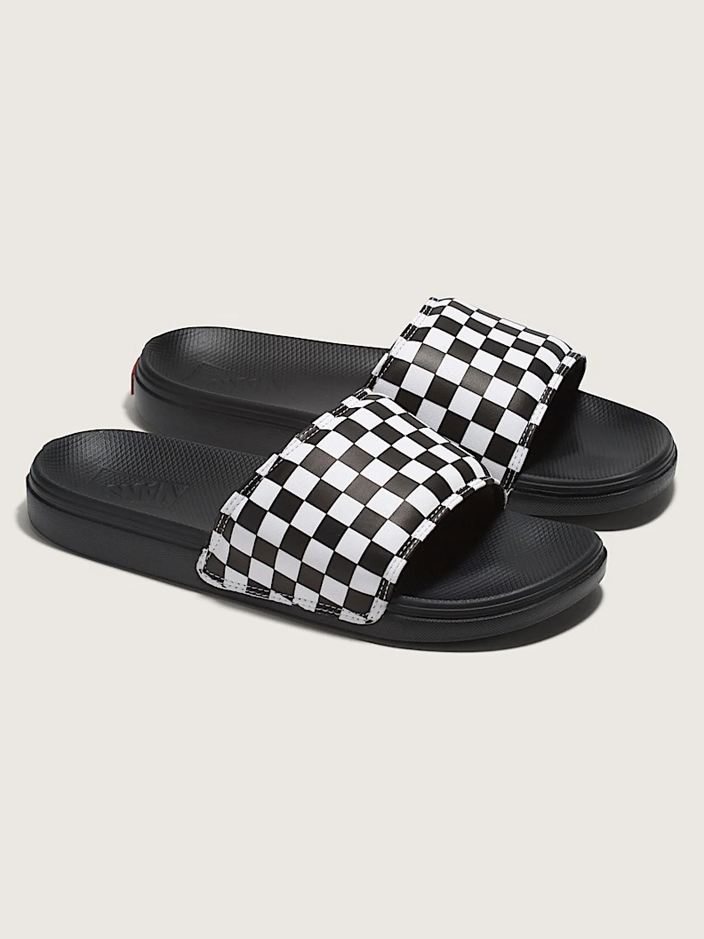 La Costa Slide-On Checkerboard Pure White/Black Shoes - Image 2