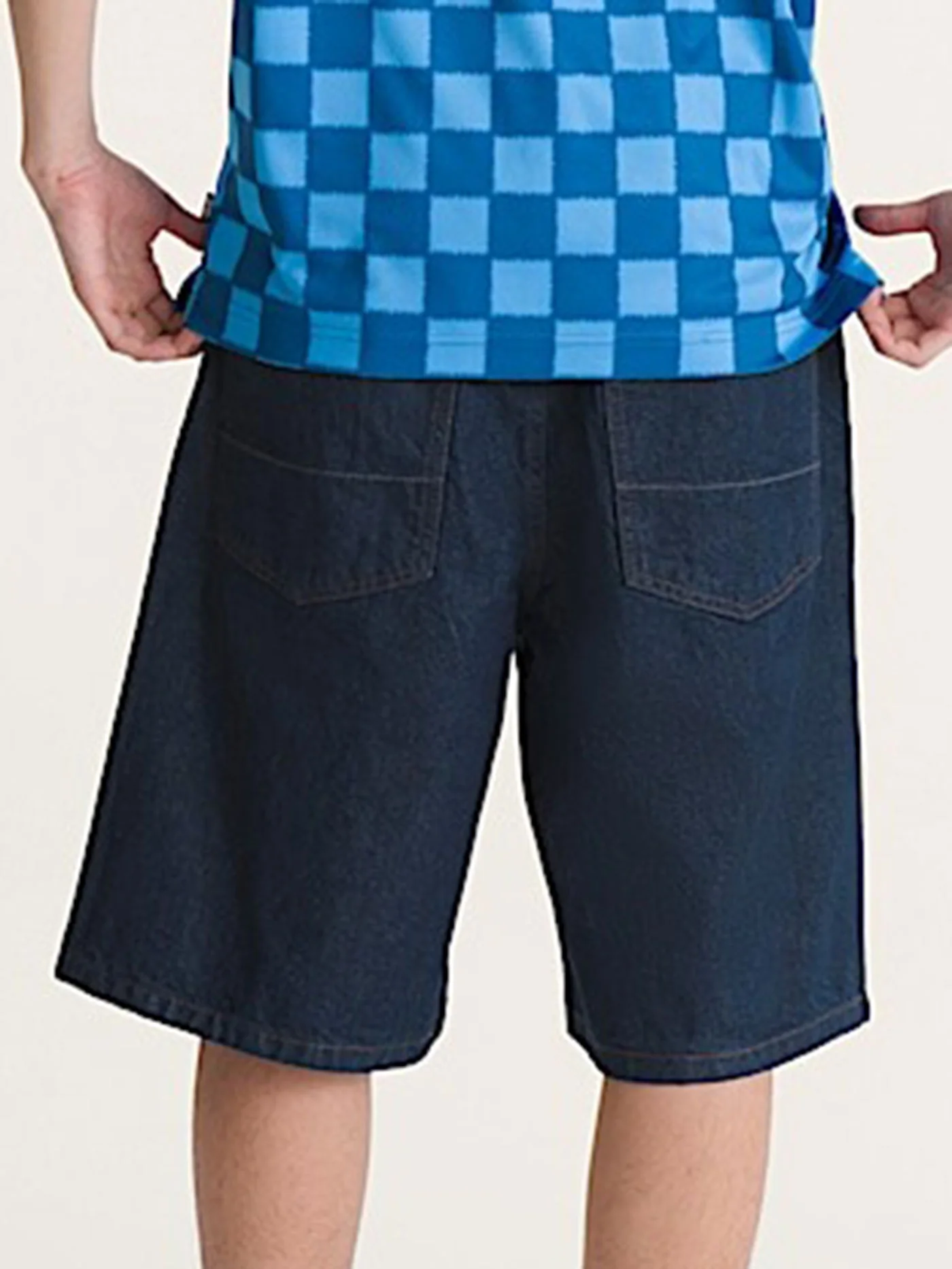 Lx Check-5 Baggy Denim Shorts - Image 2